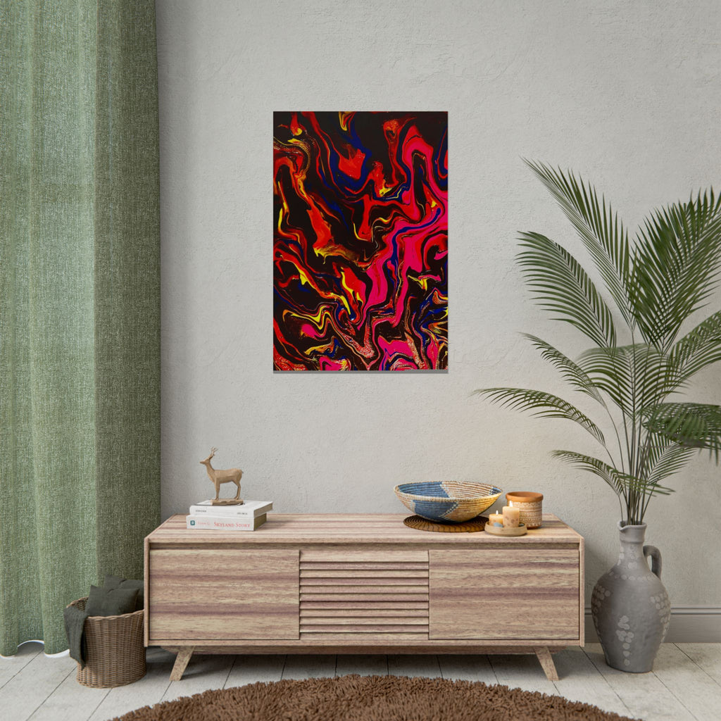 Abstract Neon Swirl Poster — Vibrant Fluid Art Wall Print by S.S.