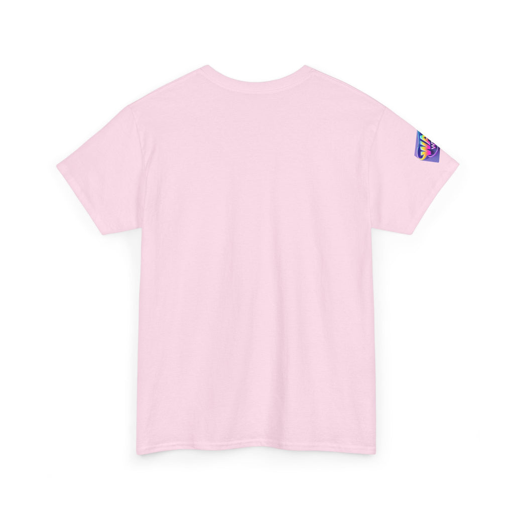 Rooster & Chick Flame Illustration T-Shirt — Playful Farm Animal Tee