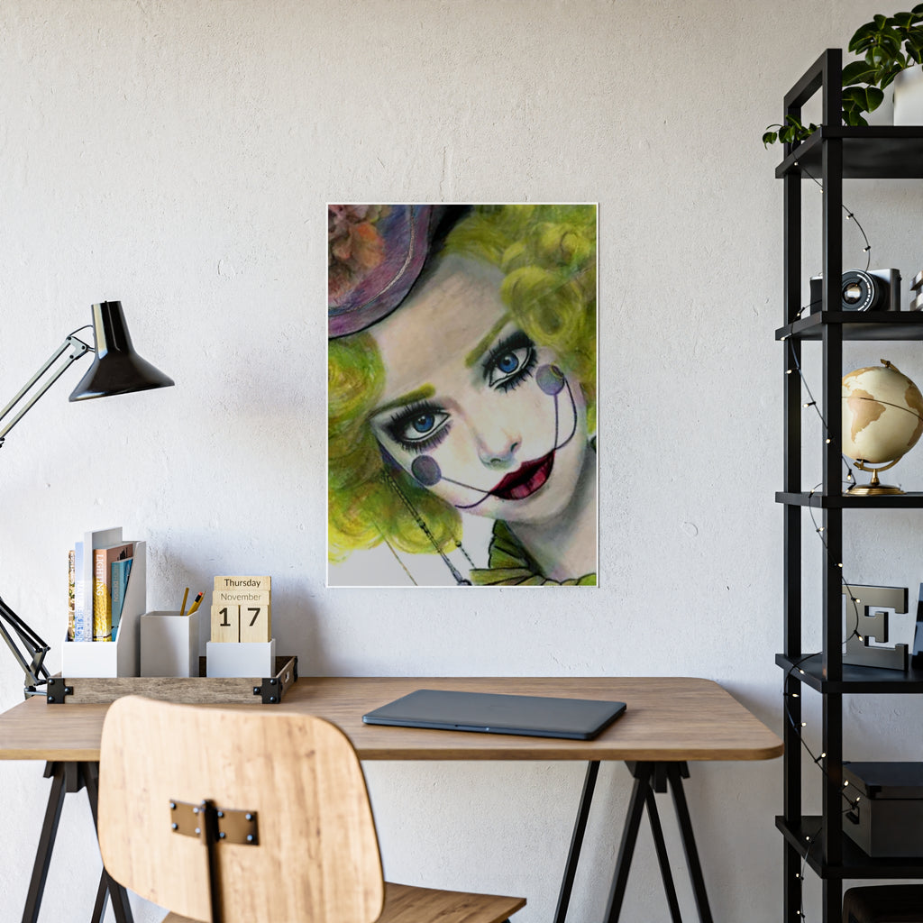 Gloss Poster — Surreal Clown Portrait Art Print