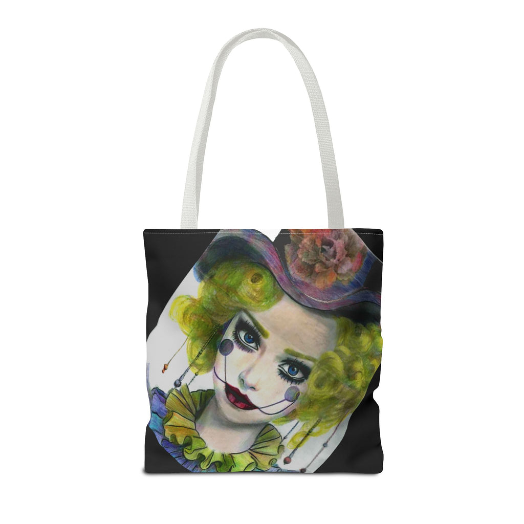 Clown Portrait Tote Bag — Colorful Watercolor Jester AOP Tote