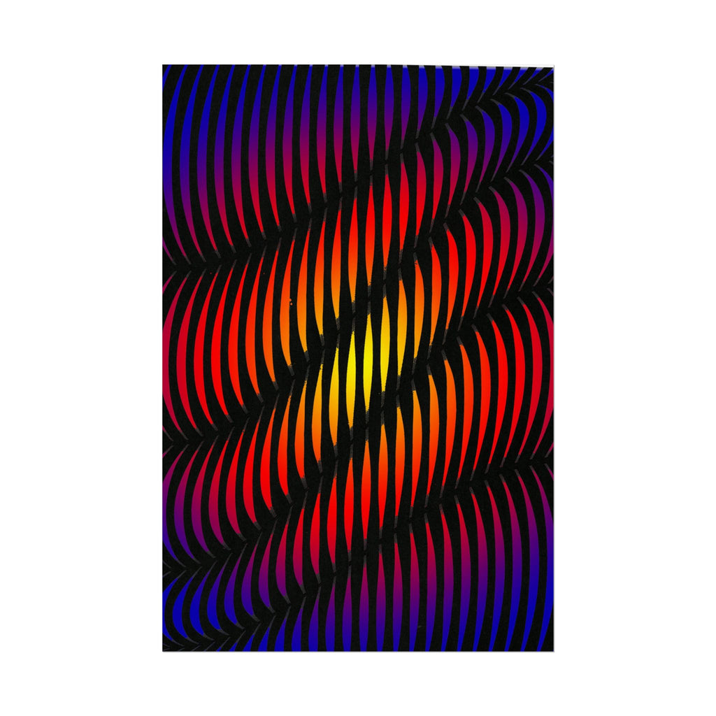 Abstract Optical Wave Poster — Psychedelic Gradient Art Print (Rolled)