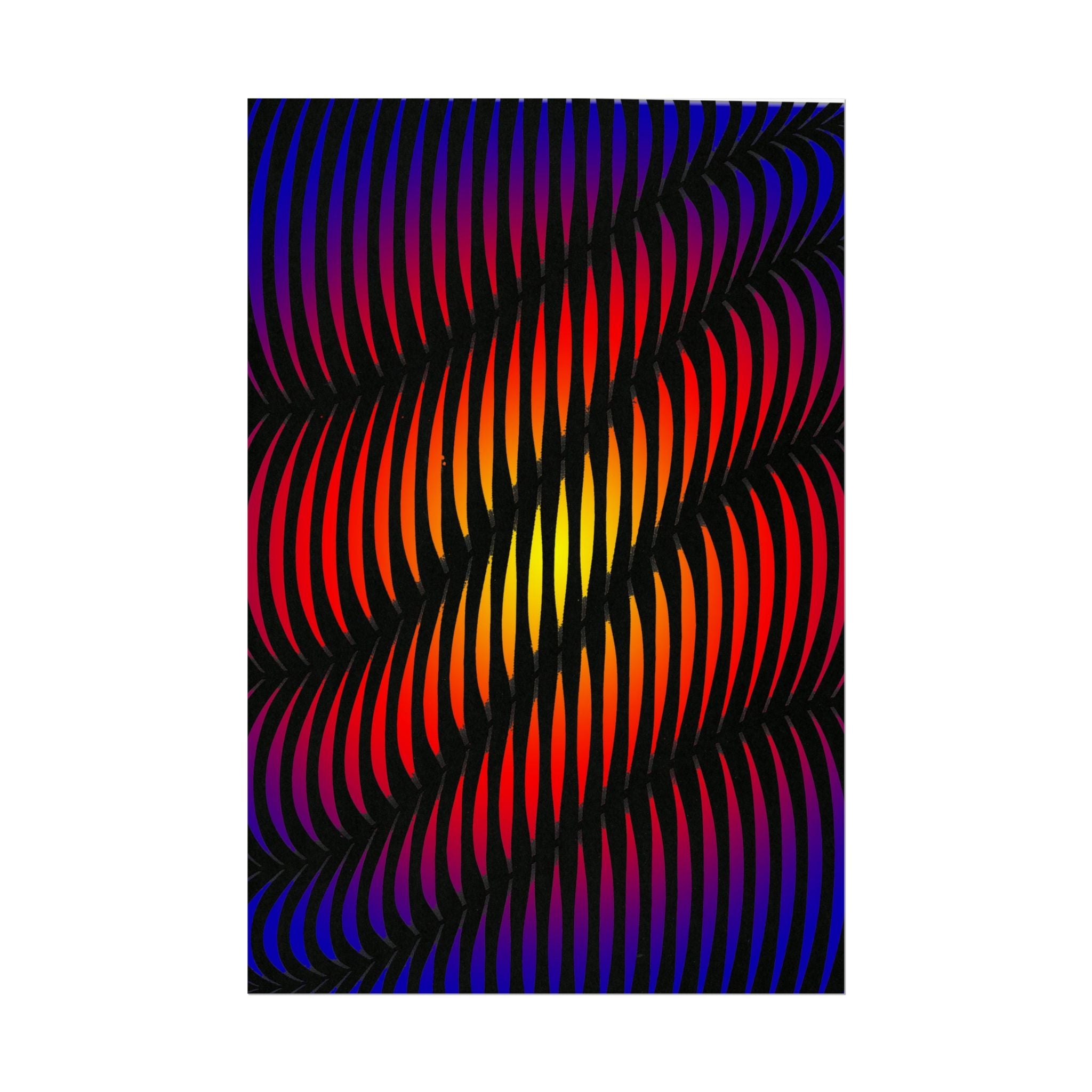 Abstract Optical Wave Poster — Psychedelic Gradient Art Print (Rolled)