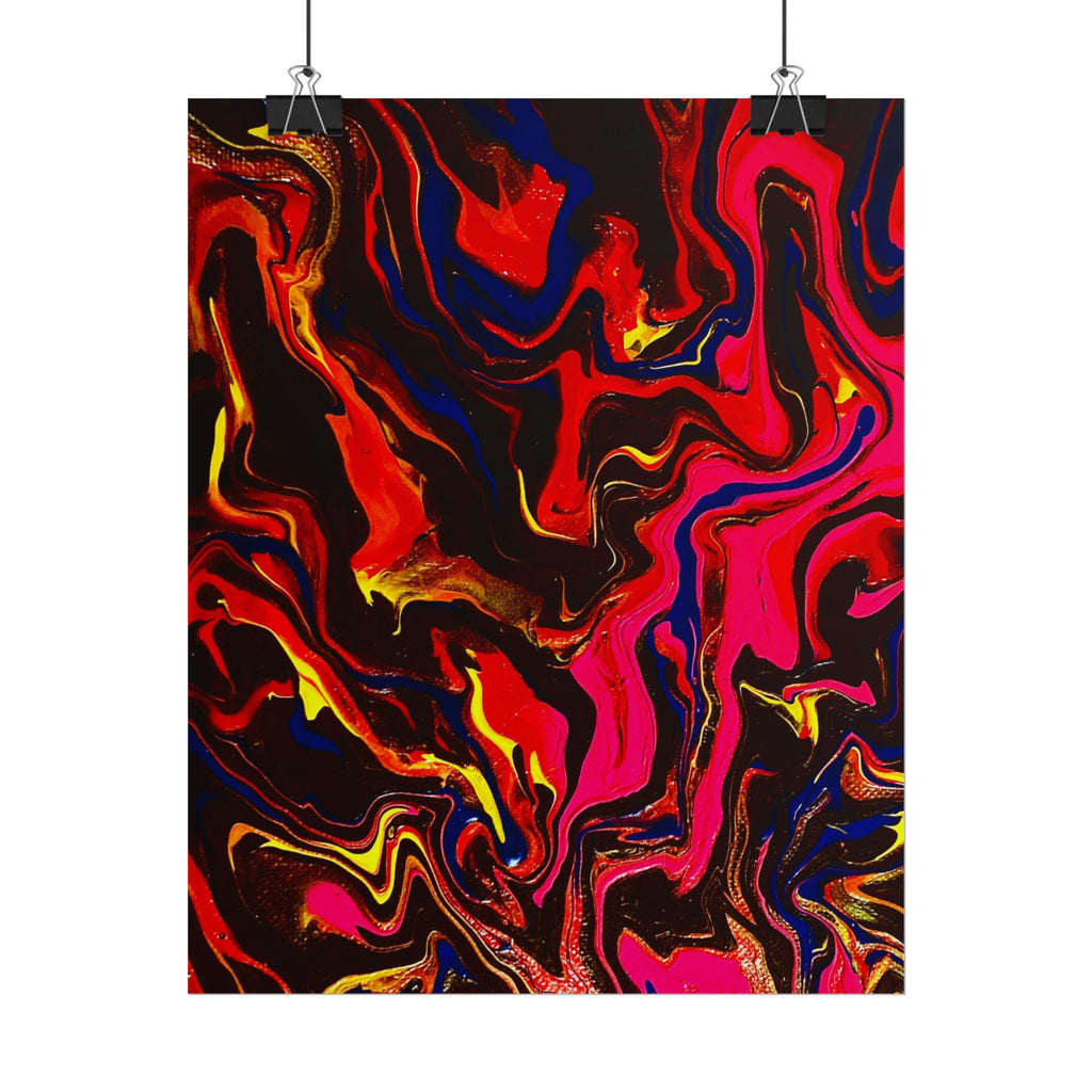 Abstract Neon Swirl Poster — Vibrant Fluid Art Wall Print by S.S.