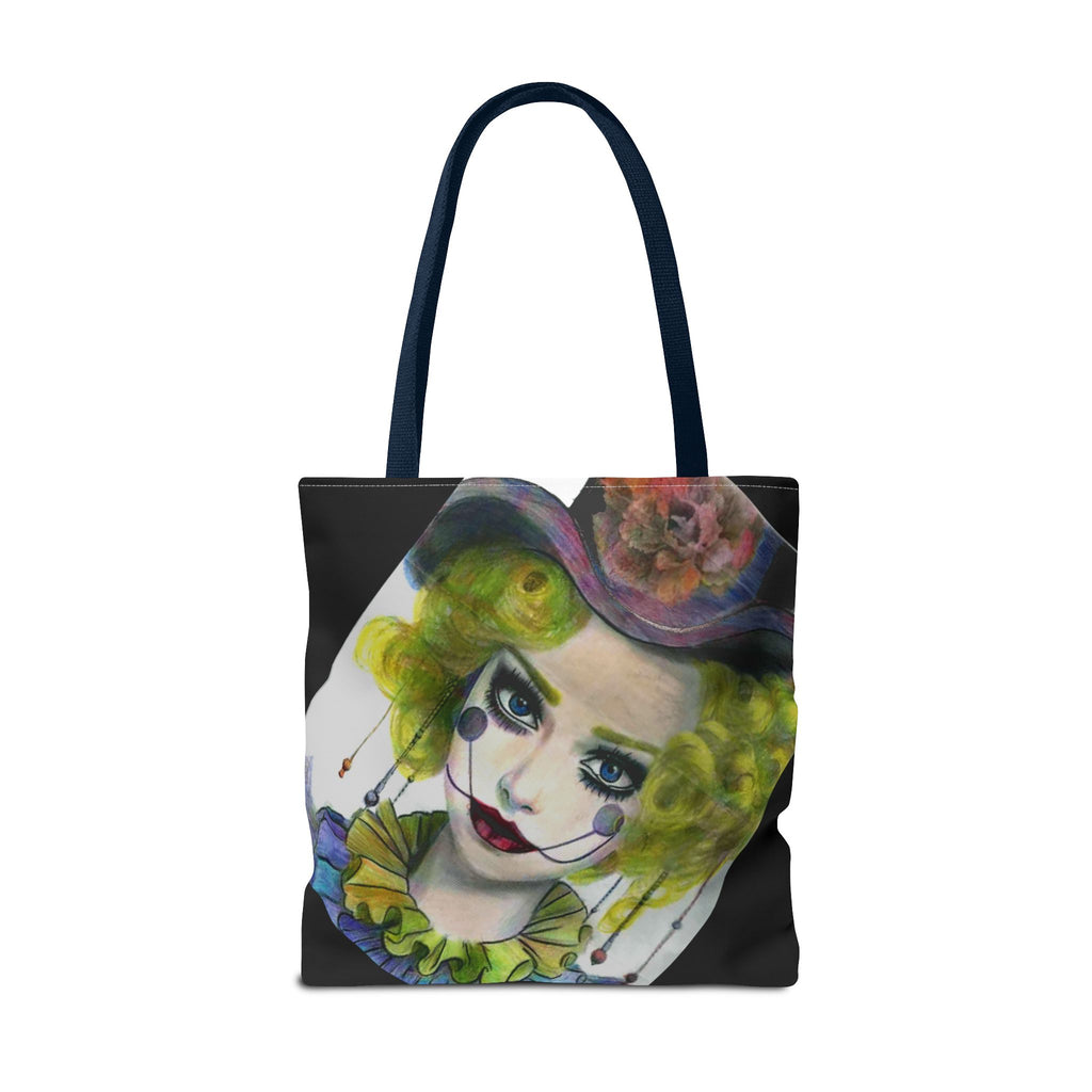 Clown Portrait Tote Bag — Colorful Watercolor Jester AOP Tote