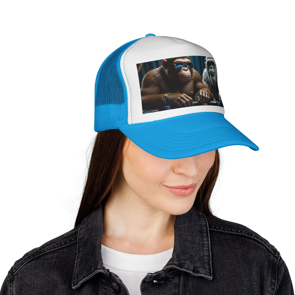 Bigfoot & Yeti Trucker Cap — "Playing for Keeps" Graphic