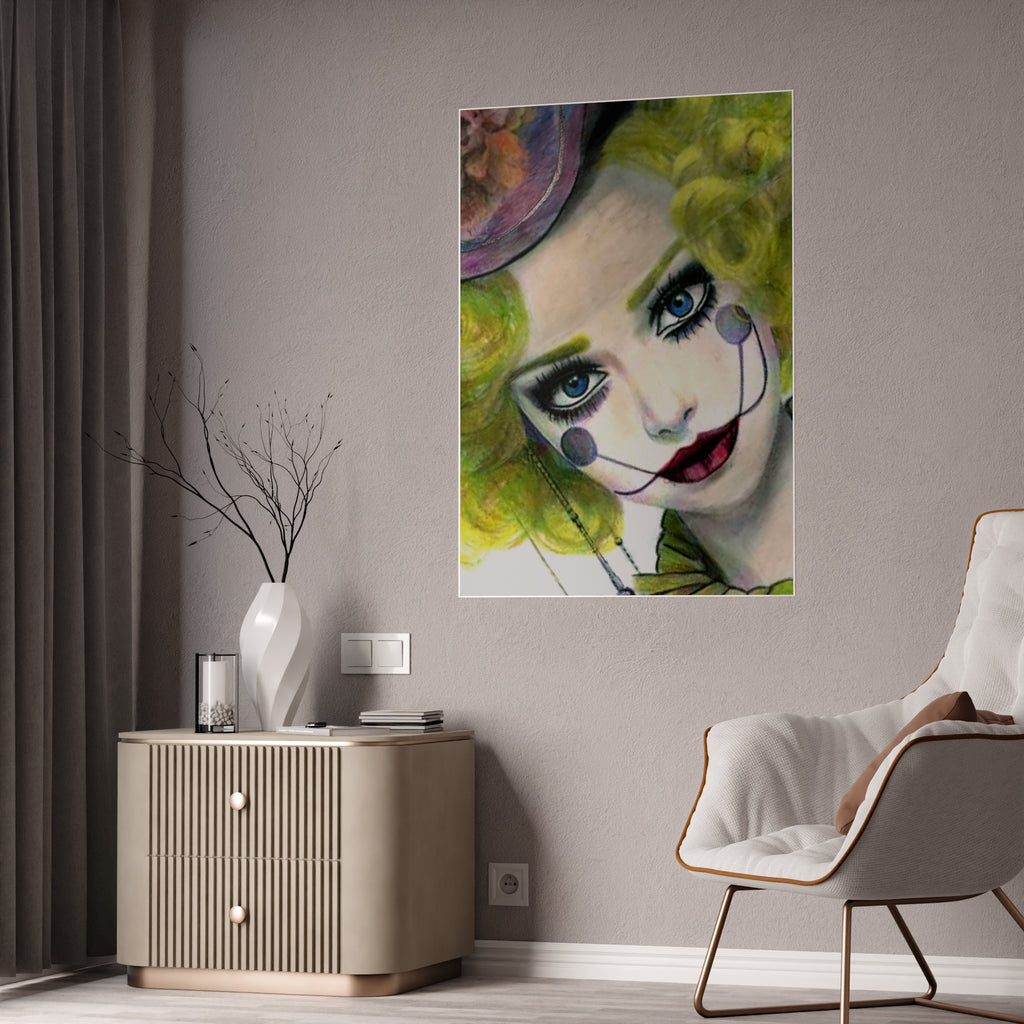 Gloss Poster — Surreal Clown Portrait Art Print