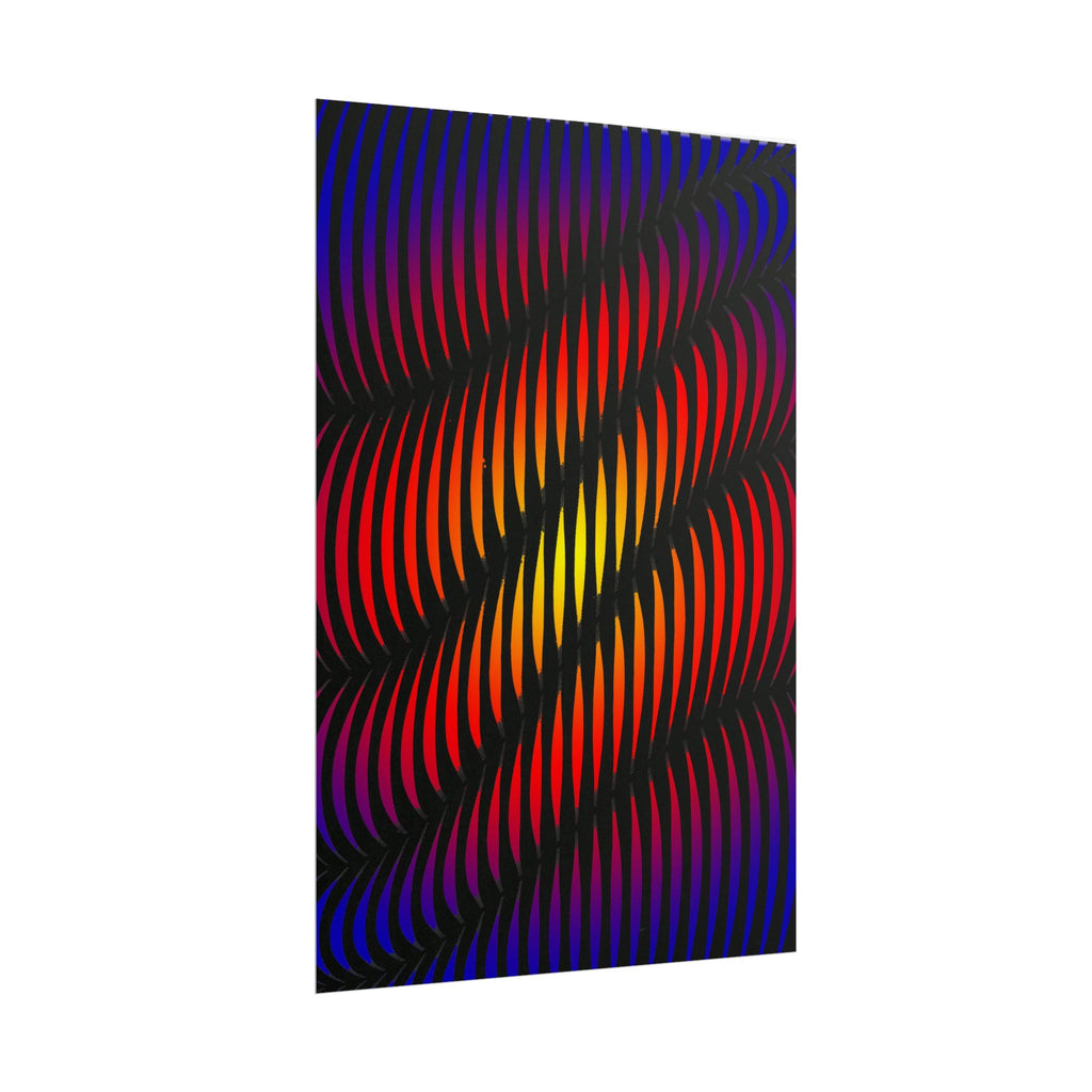 Abstract Optical Wave Poster — Psychedelic Gradient Art Print (Rolled)