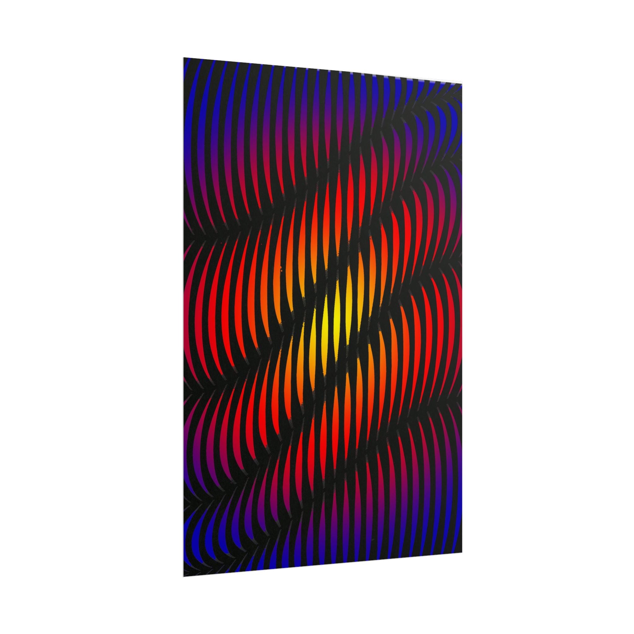 Abstract Optical Wave Poster — Psychedelic Gradient Art Print (Rolled)