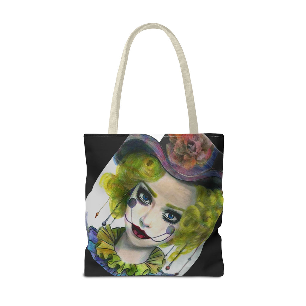 Clown Portrait Tote Bag — Colorful Watercolor Jester AOP Tote