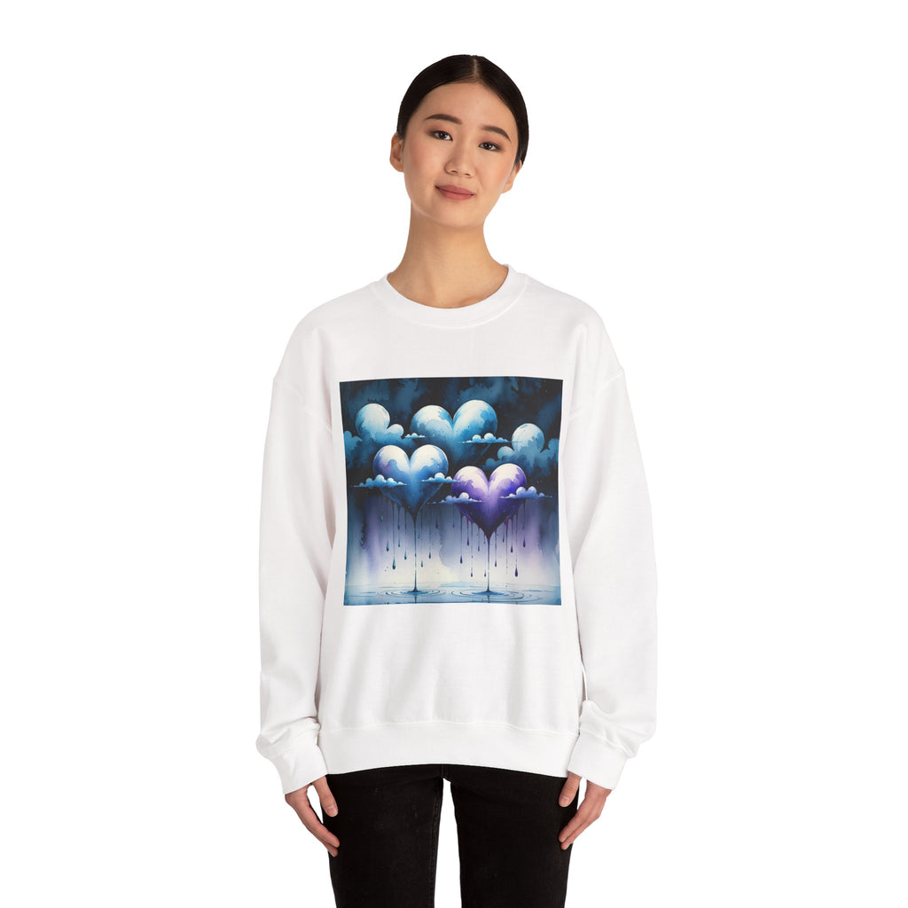 Crewneck Sweatshirt Cloud Hearts Crying Love Dies