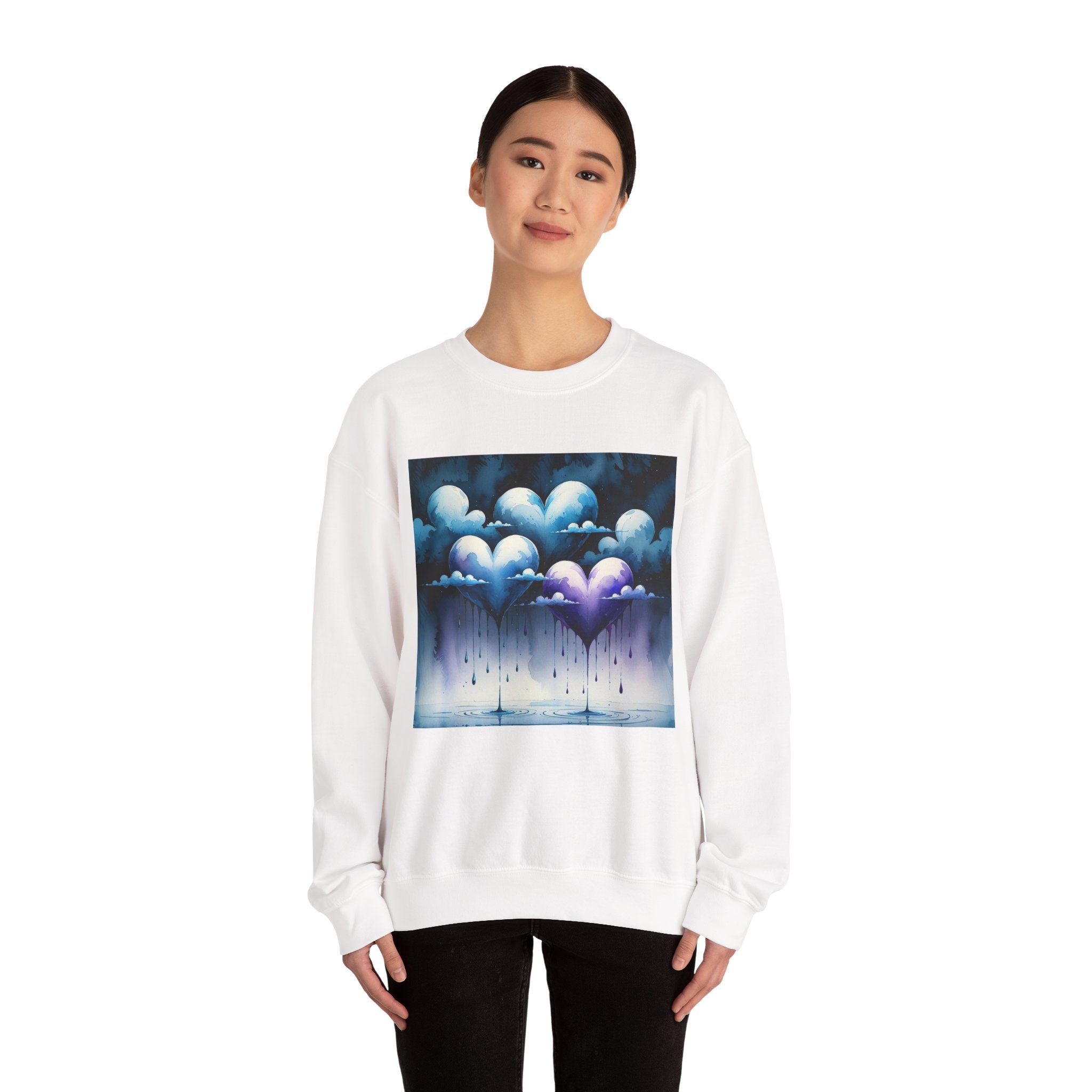 Crewneck Sweatshirt Cloud Hearts Crying Love Dies