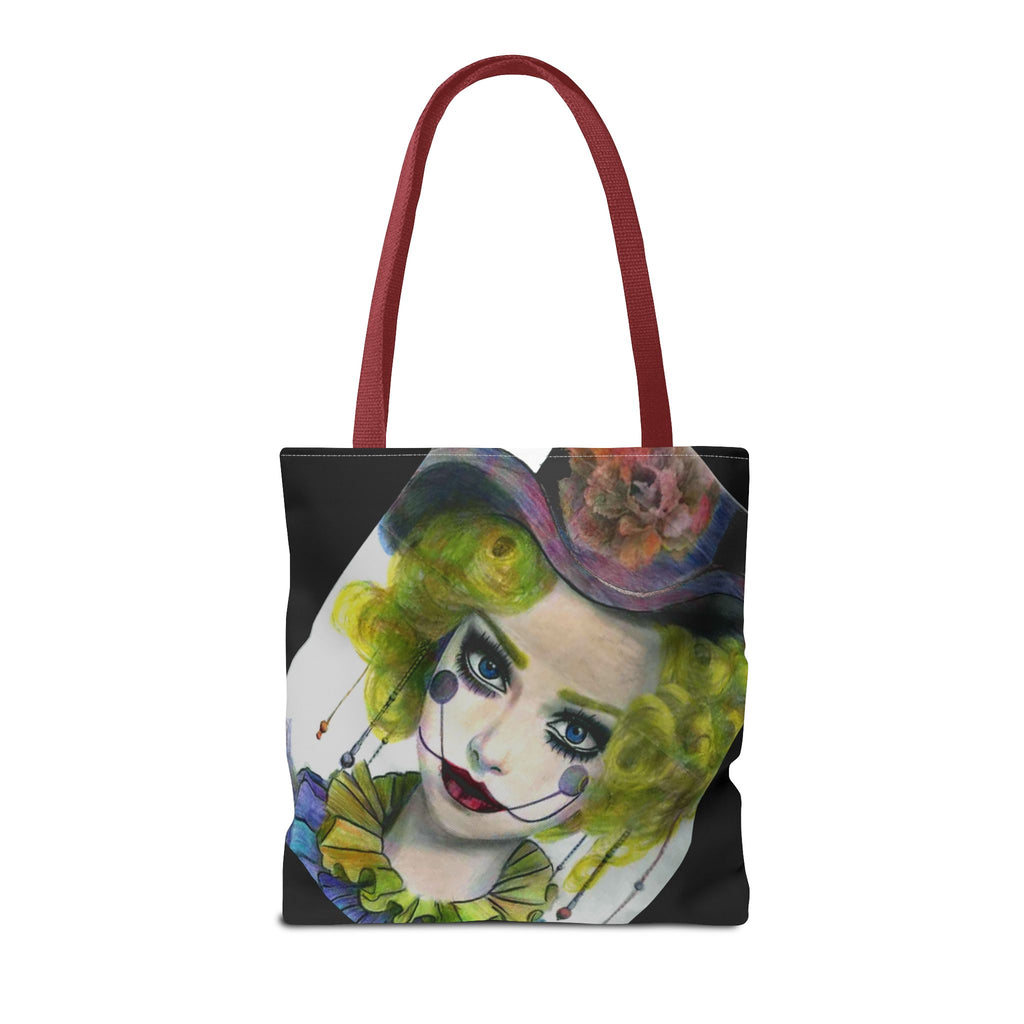 Clown Portrait Tote Bag — Colorful Watercolor Jester AOP Tote