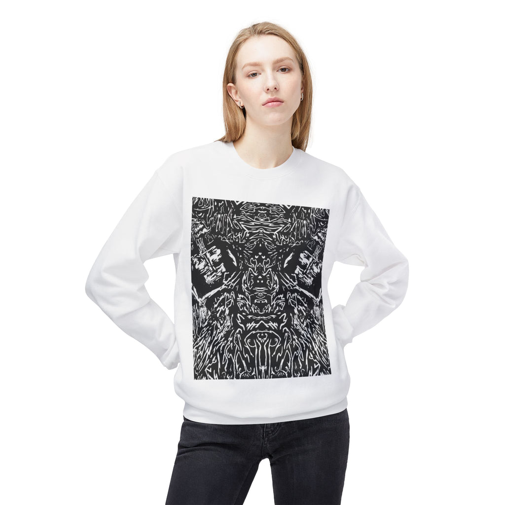 Abstract Black Ink Mirror Crewneck Sweatshirt by Jon John