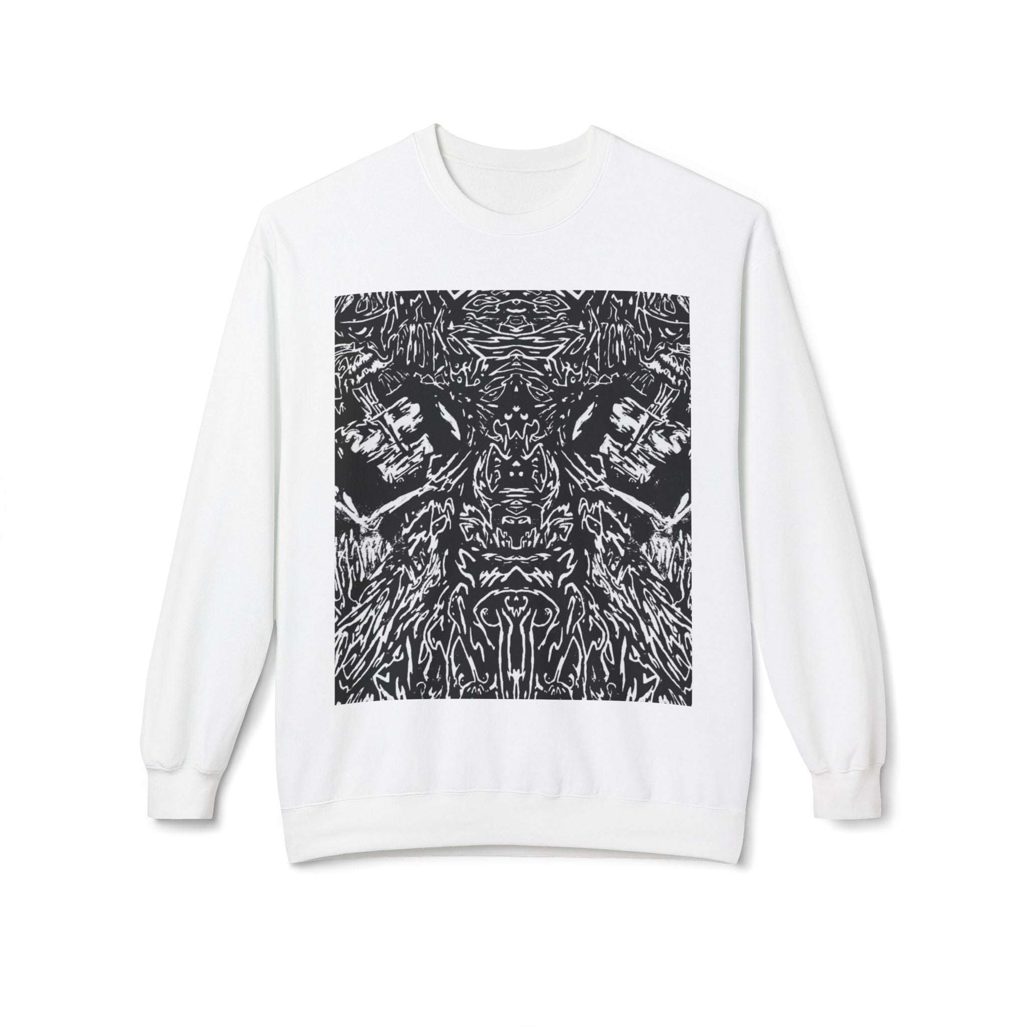 Abstract Black Ink Mirror Crewneck Sweatshirt by Jon John