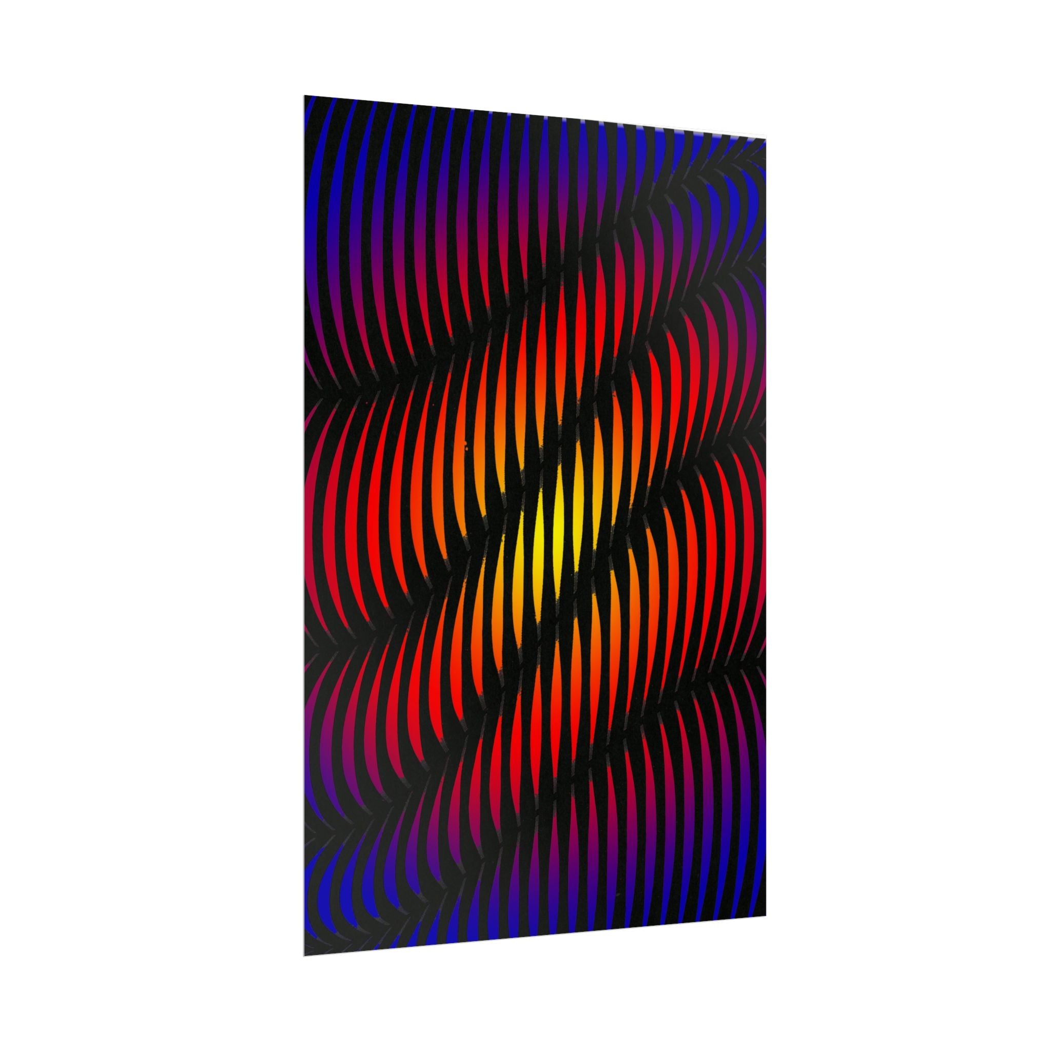 Abstract Optical Wave Poster — Psychedelic Gradient Art Print (Rolled)