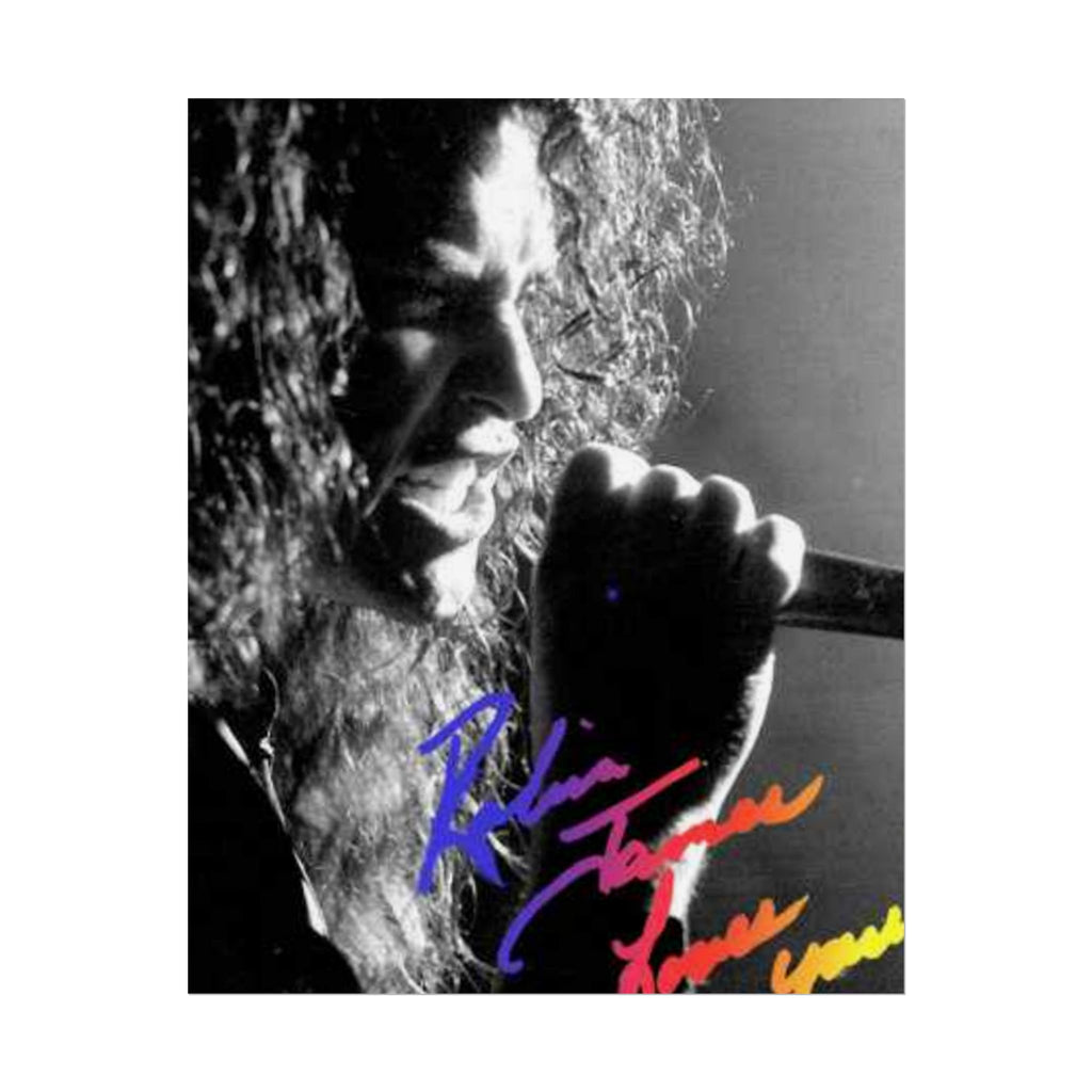Rolled Poster — Black & White Singer Portrait with Color Script