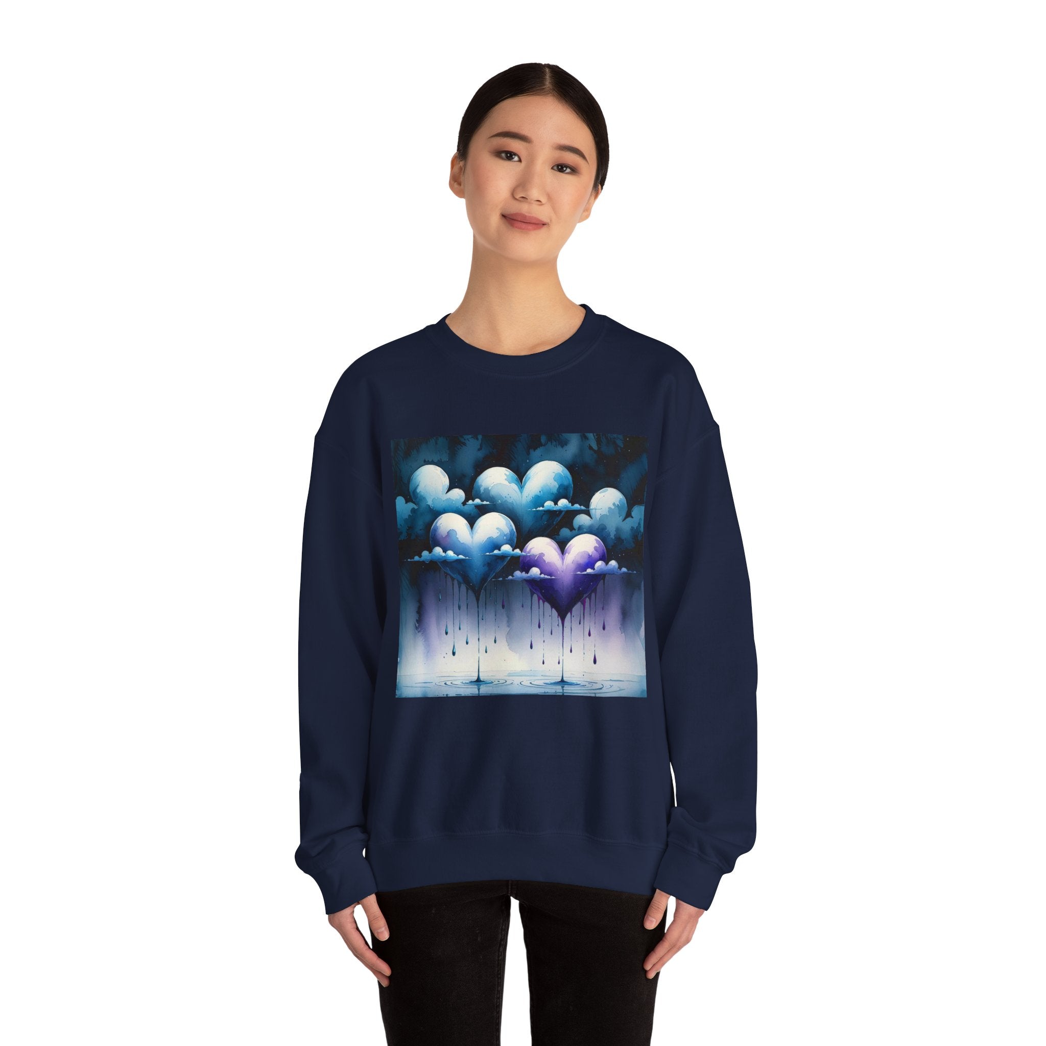 Crewneck Sweatshirt Cloud Hearts Crying Love Dies