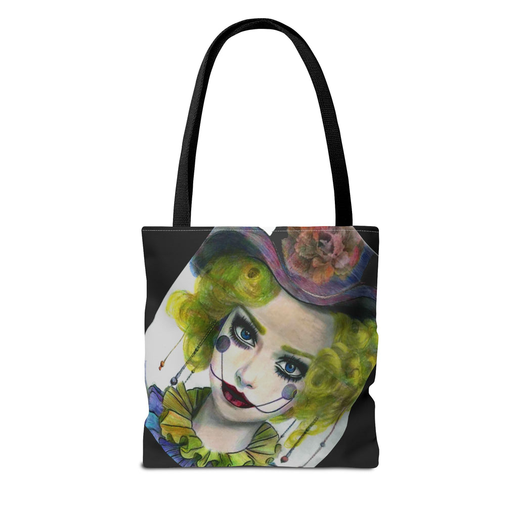Clown Portrait Tote Bag — Colorful Watercolor Jester AOP Tote