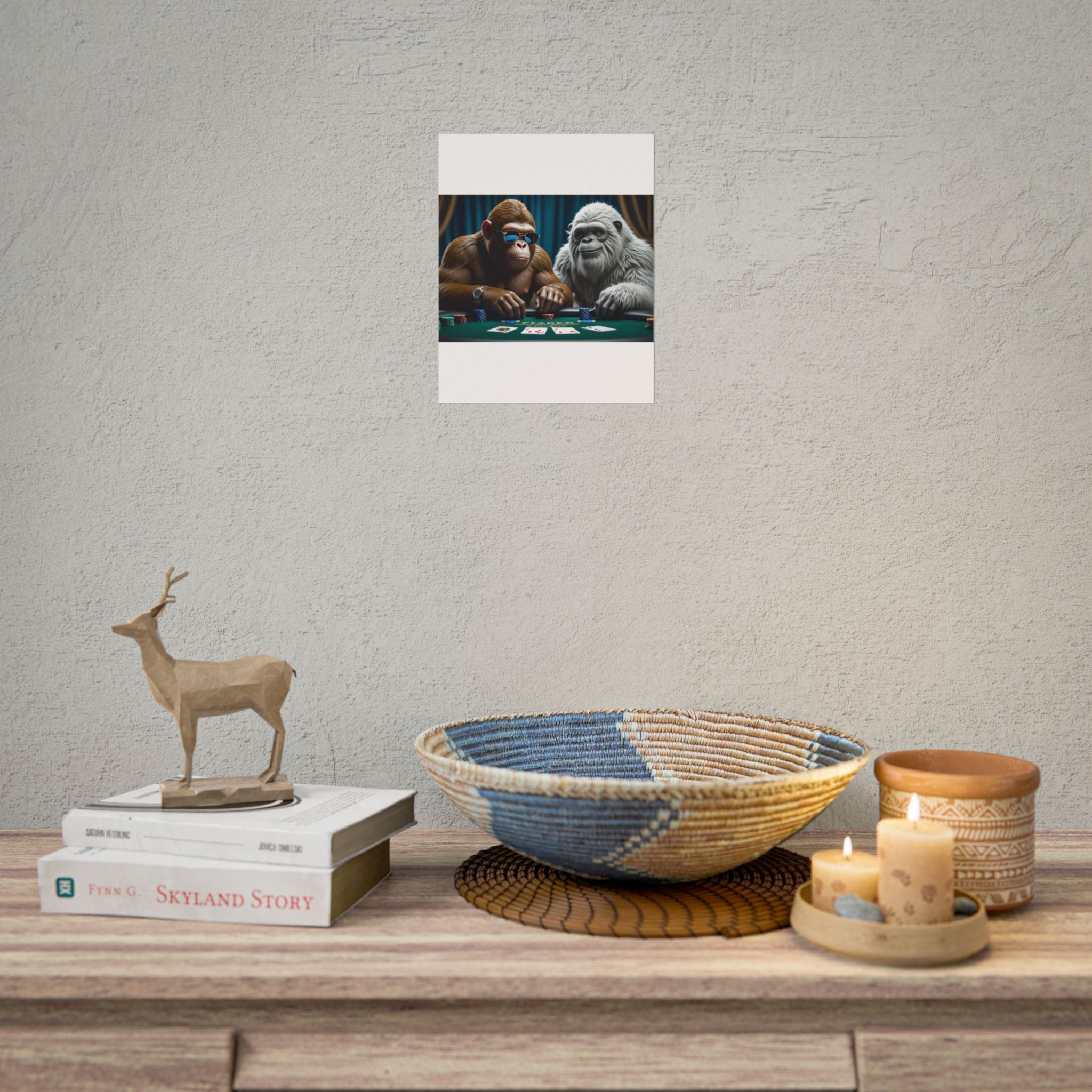 Big Foot and Yeti Playing for Keeps Rolled Poster