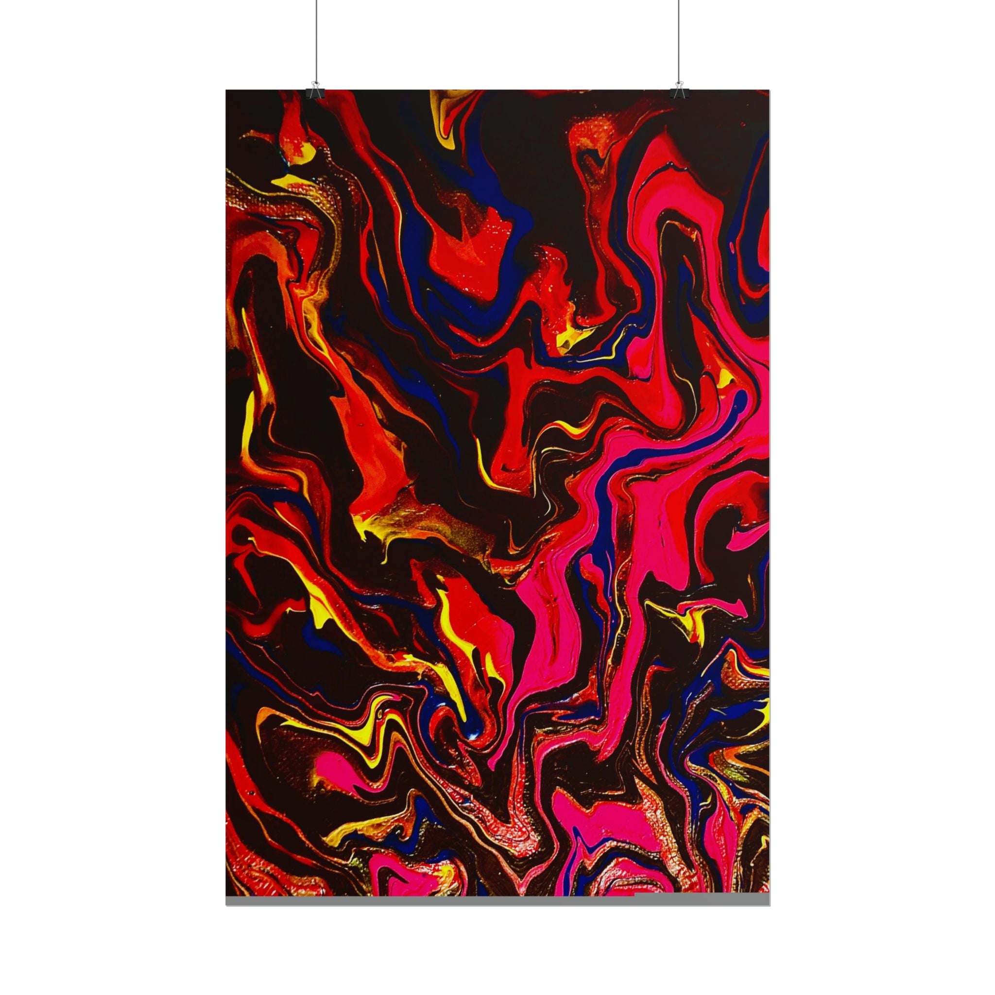 Abstract Neon Swirl Poster — Vibrant Fluid Art Wall Print by S.S.