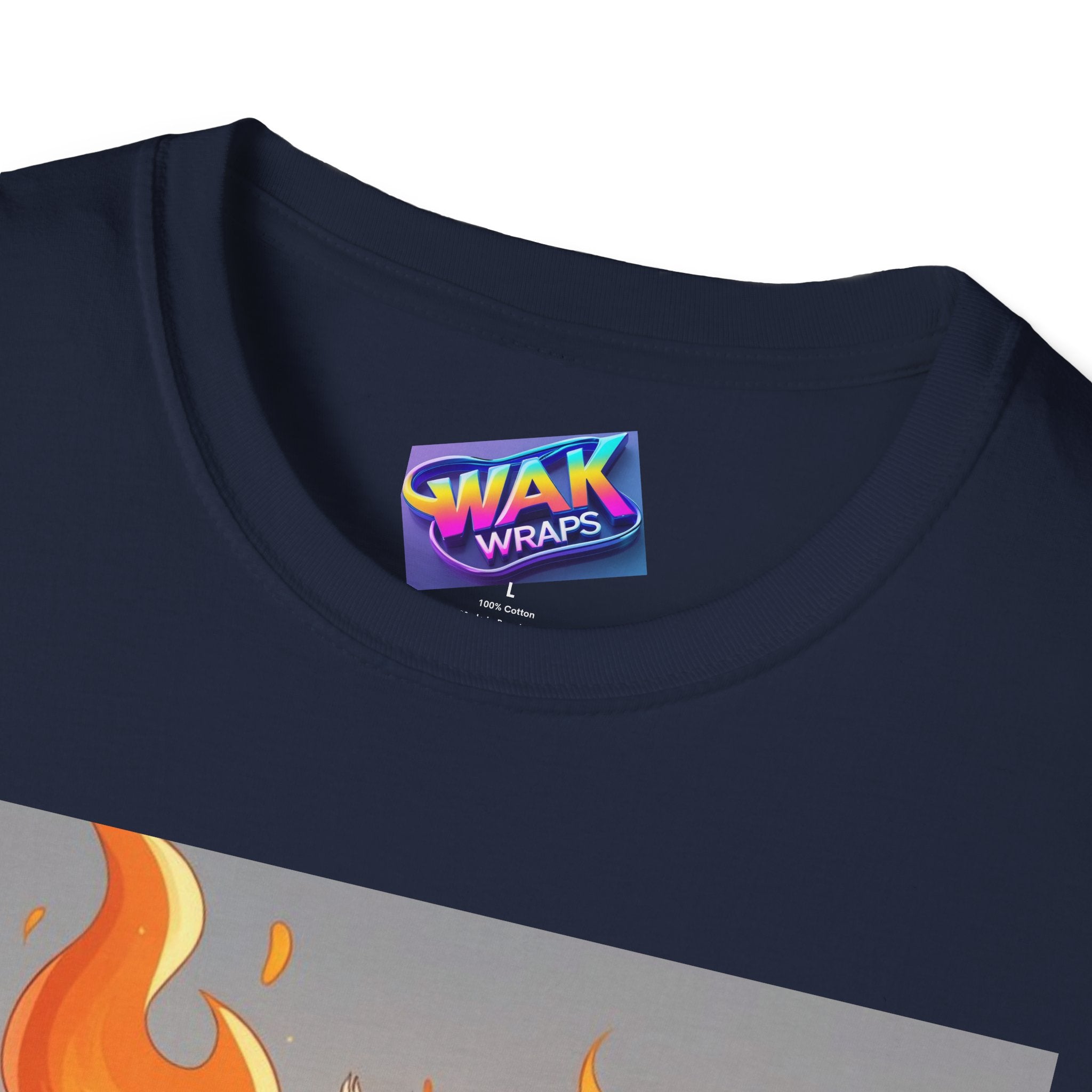 Hot Baby Chick on Fire Hugs Pussycat Graphic T-Shirt