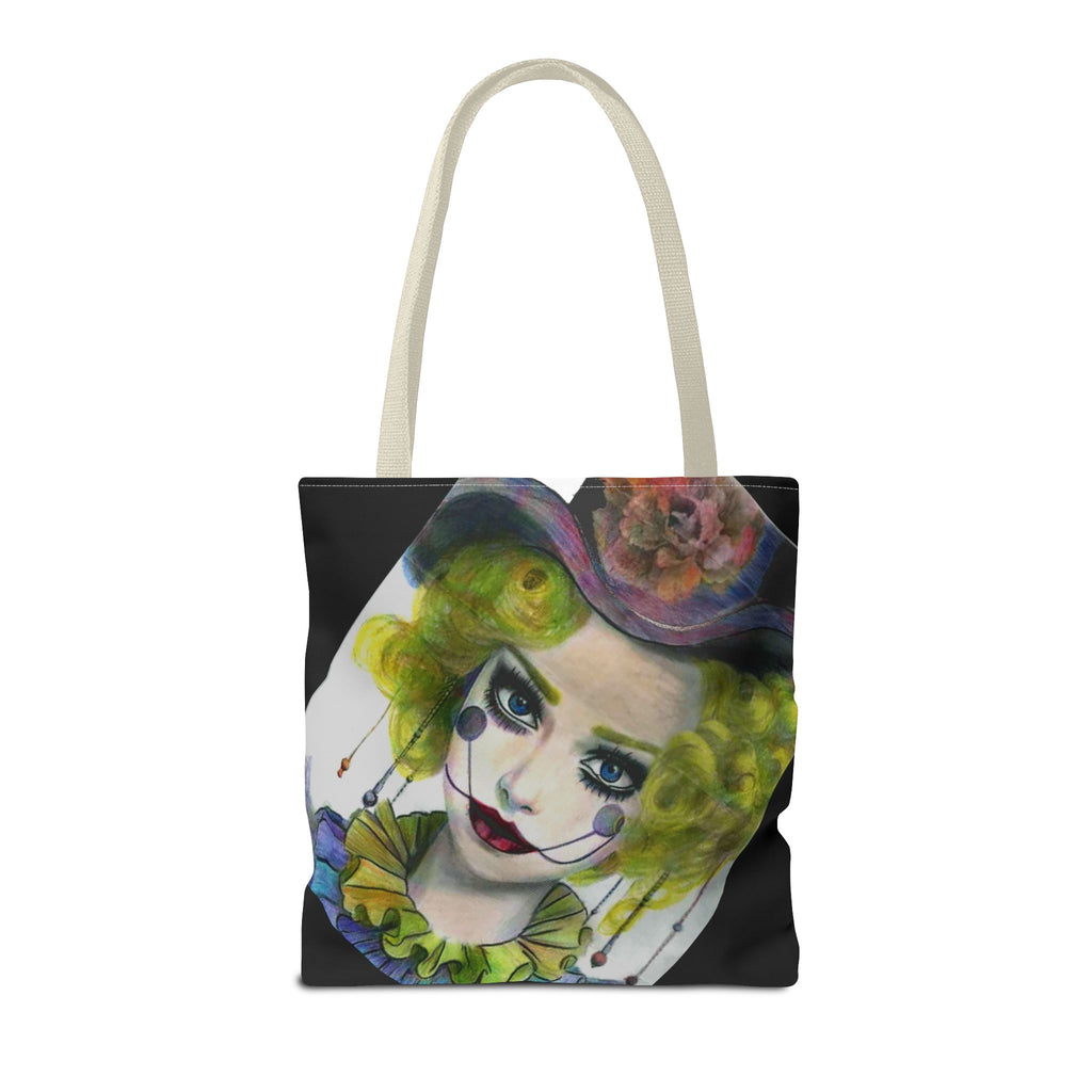 Clown Portrait Tote Bag — Colorful Watercolor Jester AOP Tote