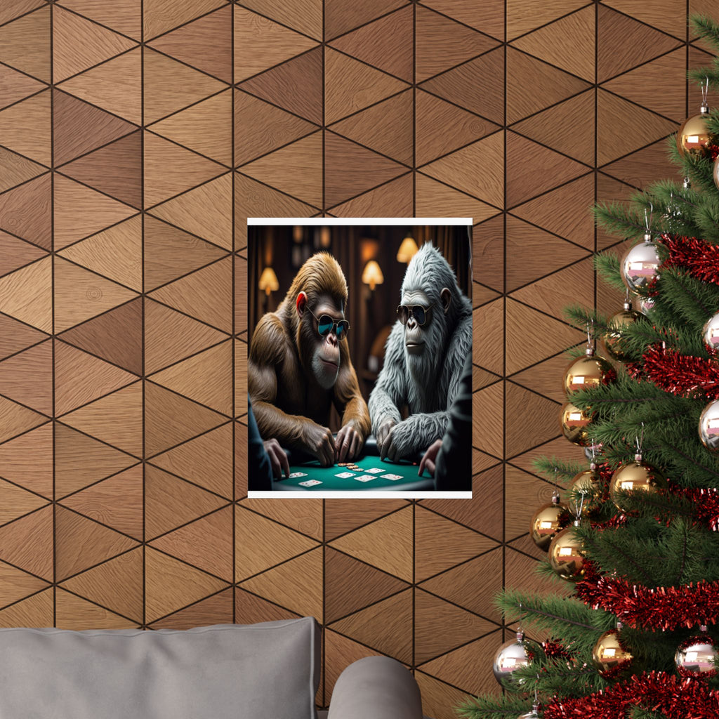 Big Foot Drinking & Gambling Matte Vertical Poster