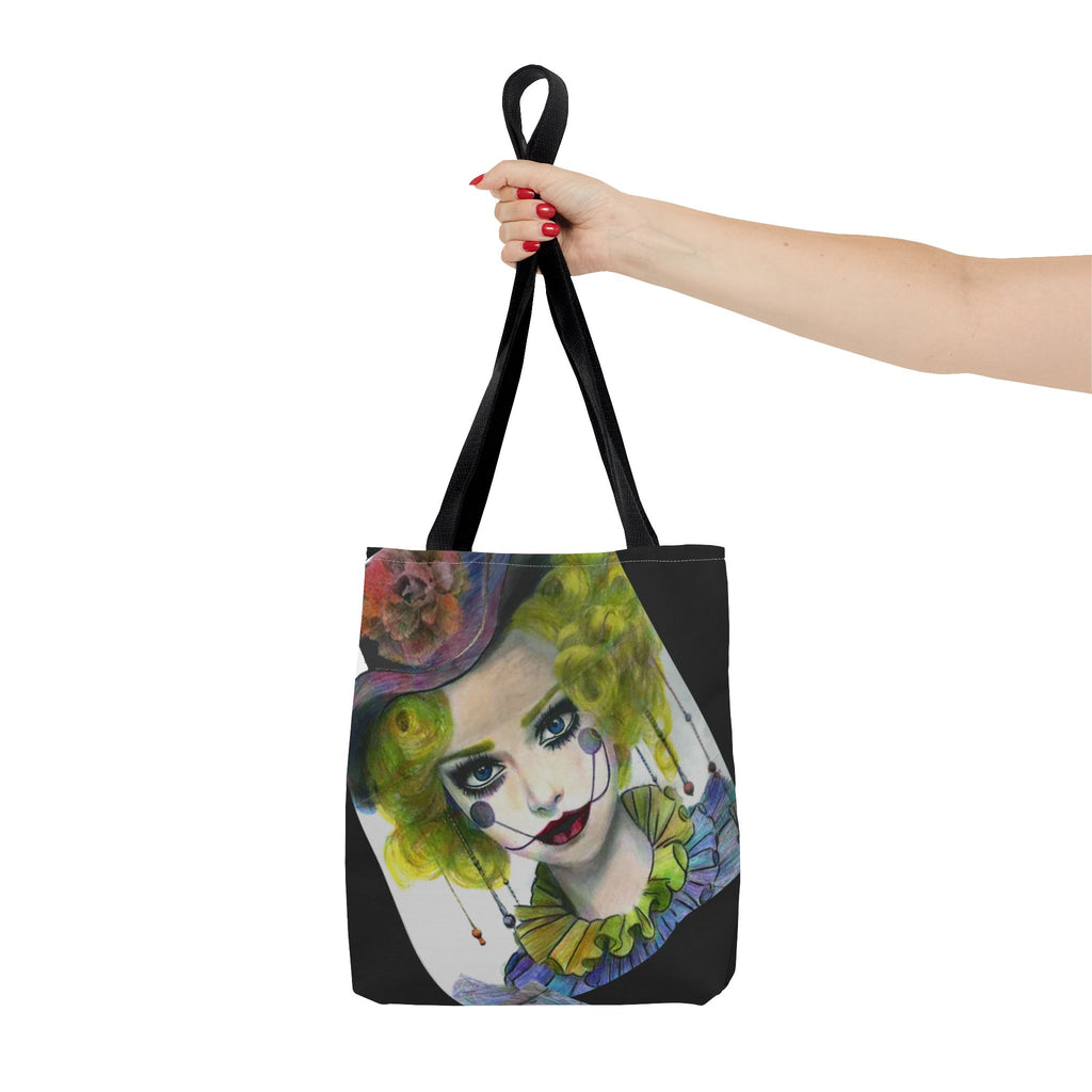 Clown Portrait Tote Bag — Colorful Watercolor Jester AOP Tote