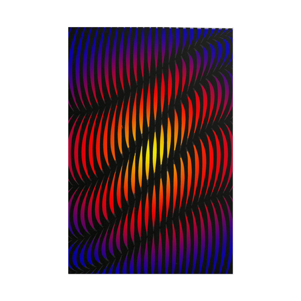 Abstract Optical Wave Poster — Psychedelic Gradient Art Print (Rolled)