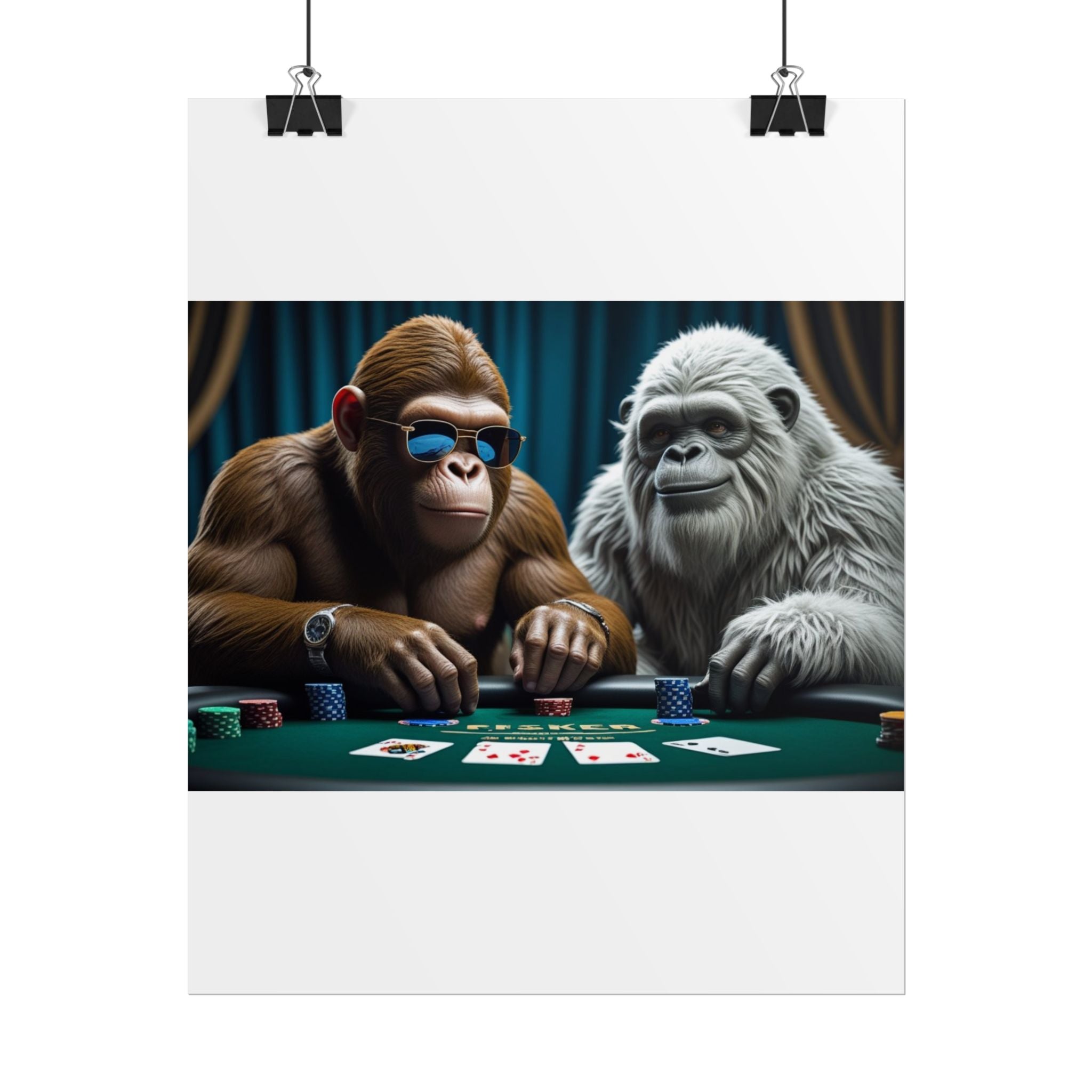 Big Foot and Yeti Playing for Keeps Rolled Poster