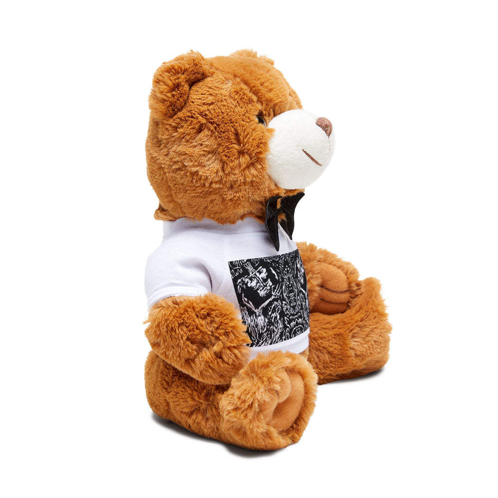 Jon John Cute Brown Teddy Bear with Graphic Tee — Plush Stuffed Animal Gift