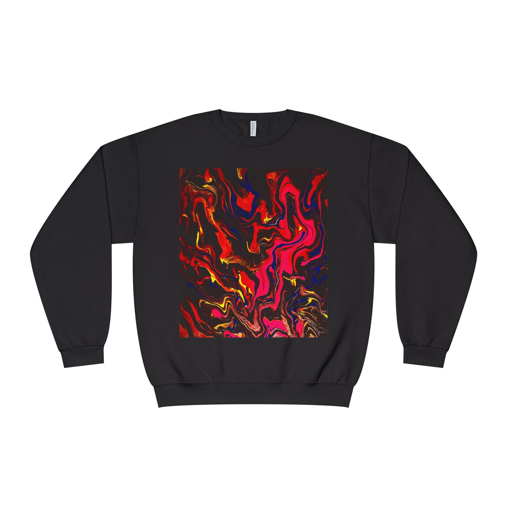 Crewneck Sweatshirt — Abstract Red & Gold Swirl Art Prin.t another S,S, Original