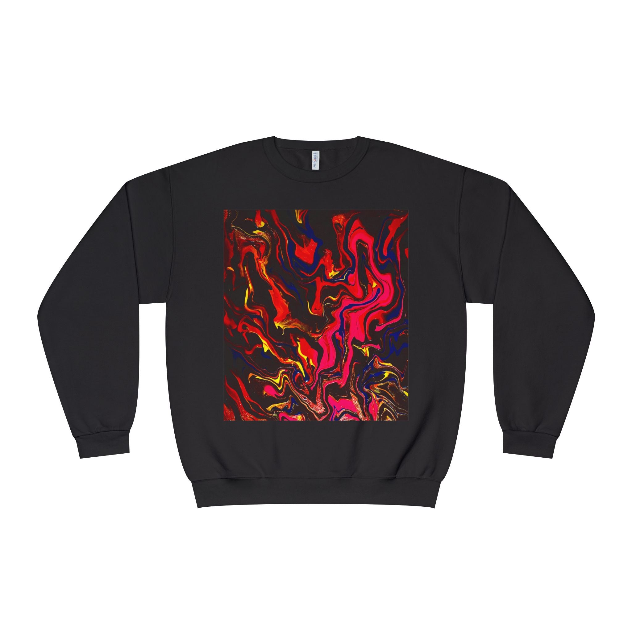 Crewneck Sweatshirt — Abstract Red & Gold Swirl Art Prin.t another S,S, Original