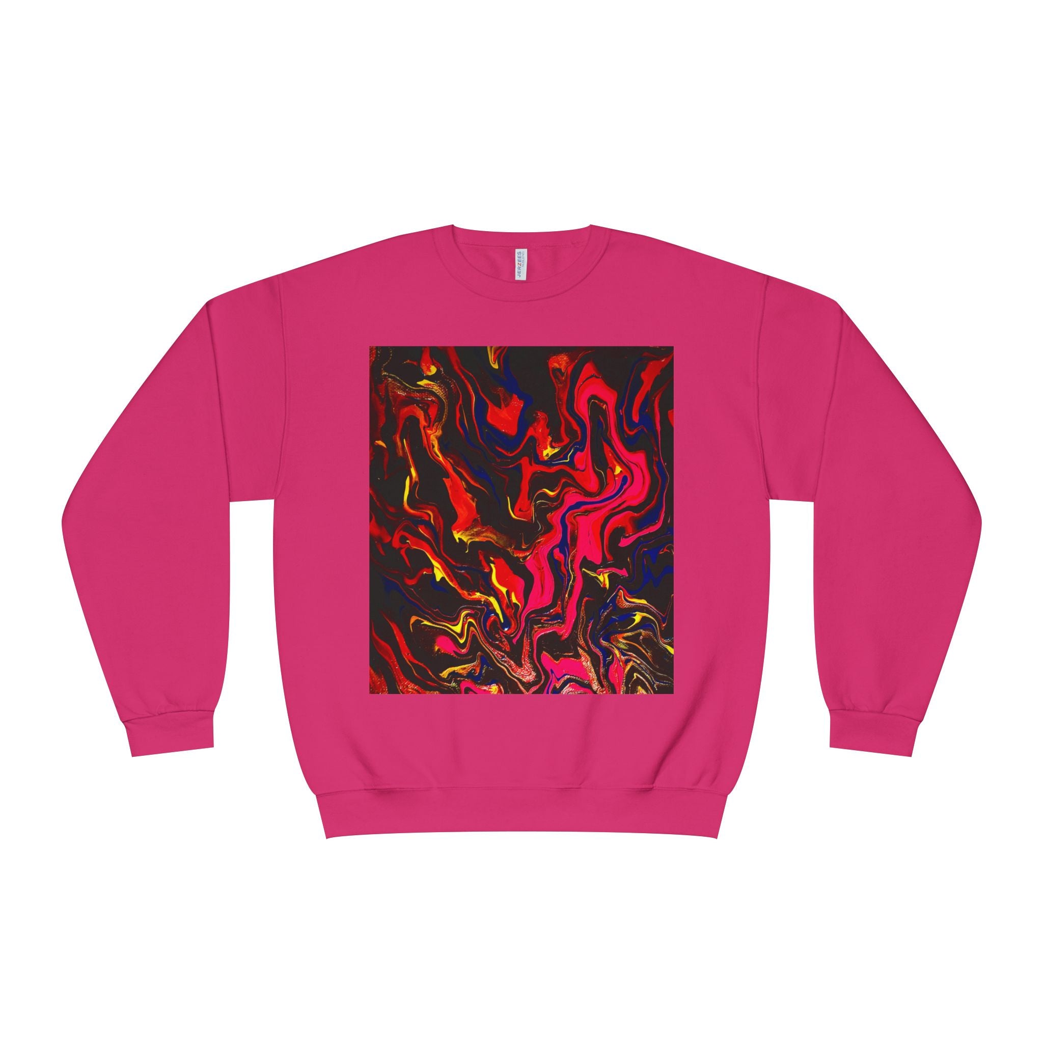Crewneck Sweatshirt — Abstract Red & Gold Swirl Art Prin.t another S,S, Original