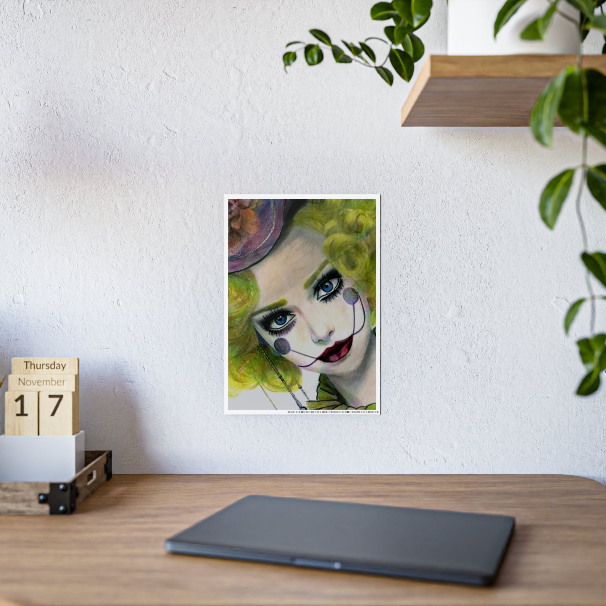 Gloss Poster — Surreal Clown Portrait Art Print