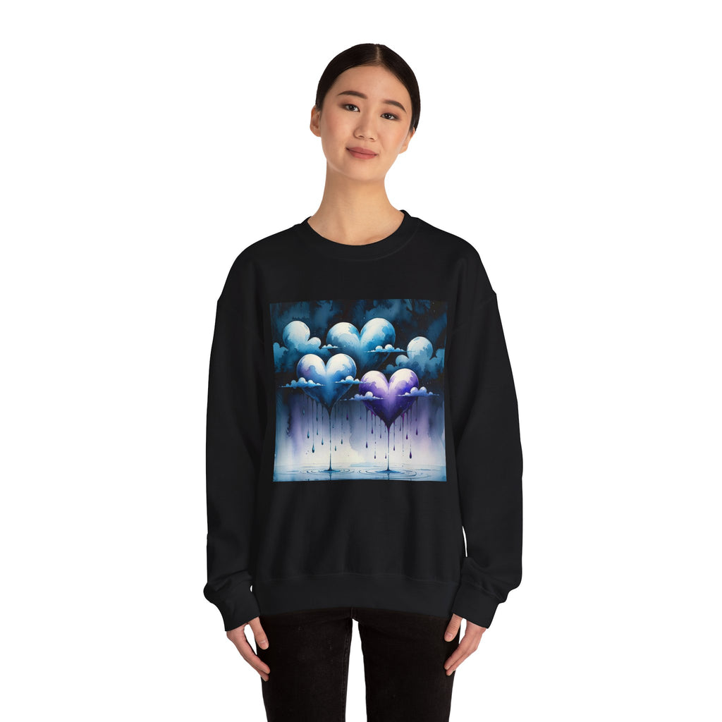 Crewneck Sweatshirt Cloud Hearts Crying Love Dies