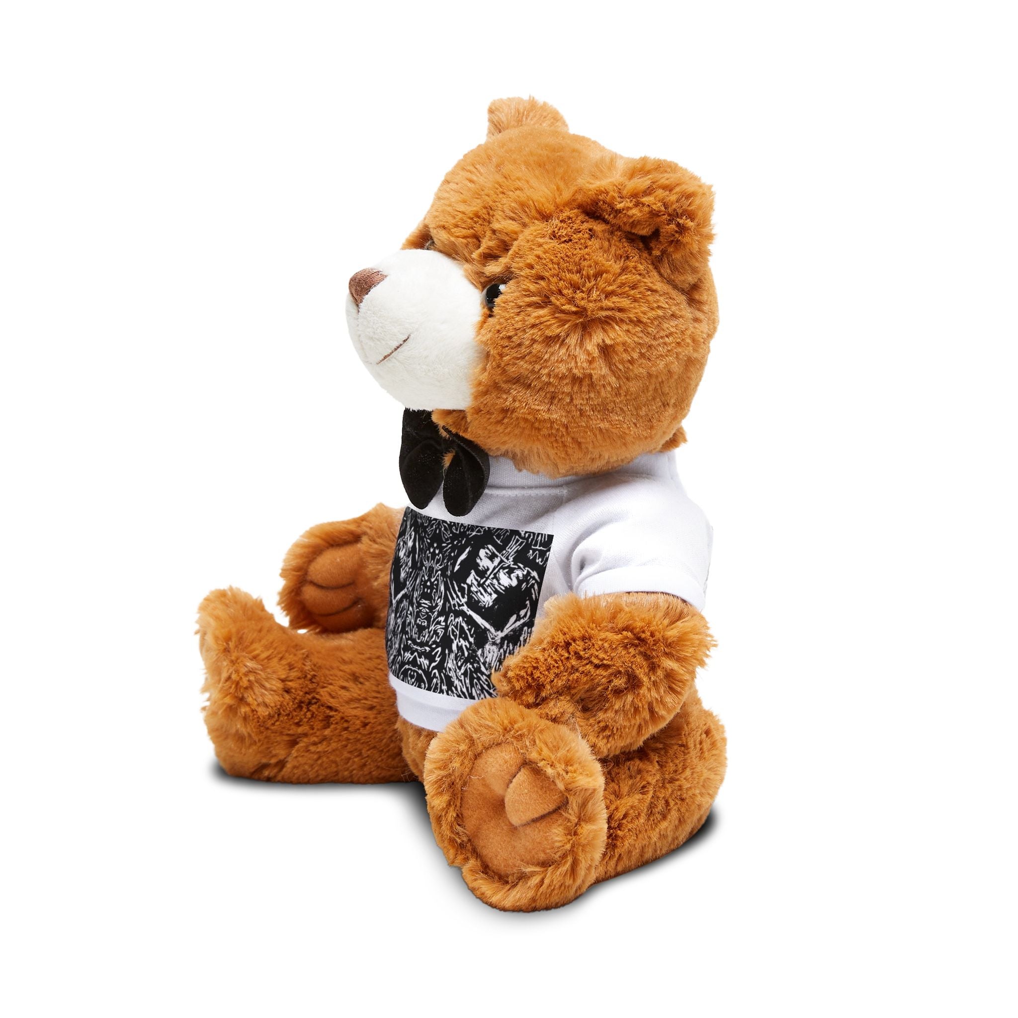 Jon John Cute Brown Teddy Bear with Graphic Tee — Plush Stuffed Animal Gift