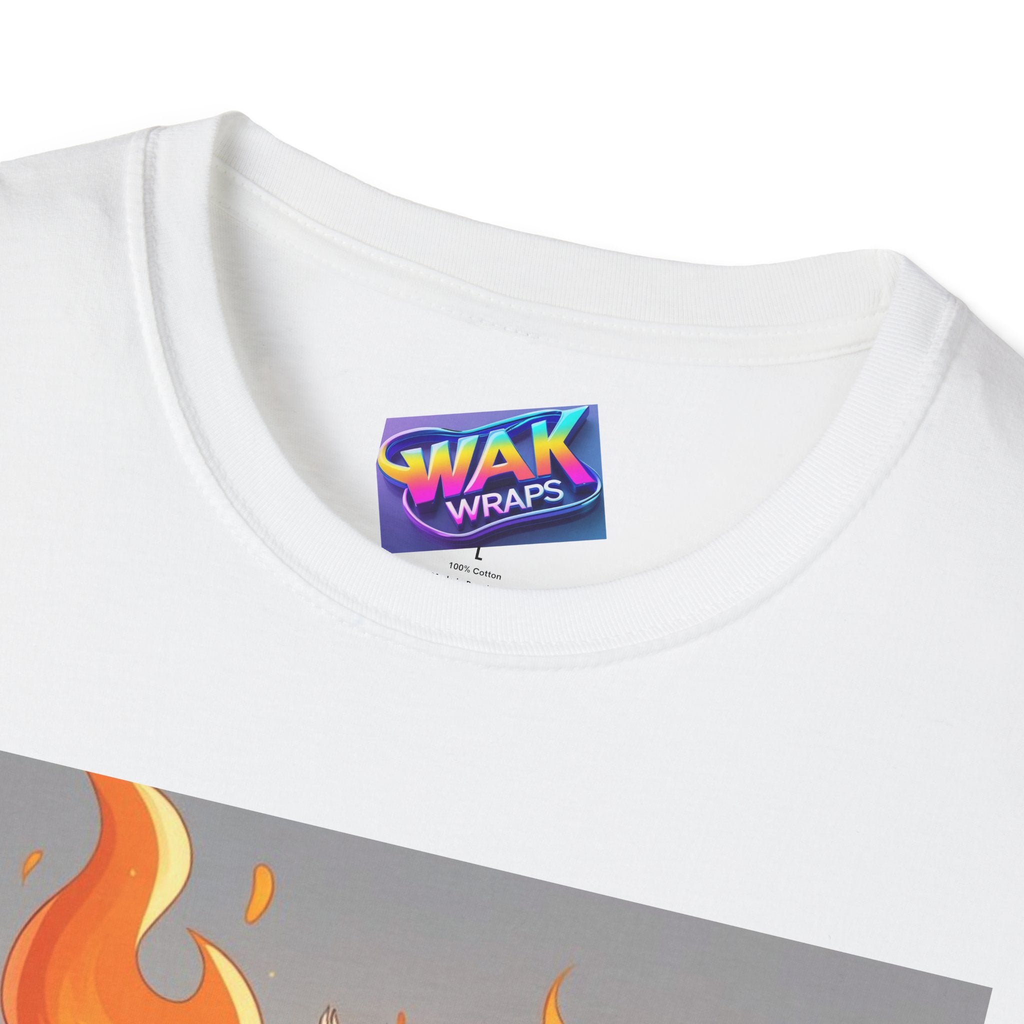 Hot Baby Chick on Fire Hugs Pussycat Graphic T-Shirt