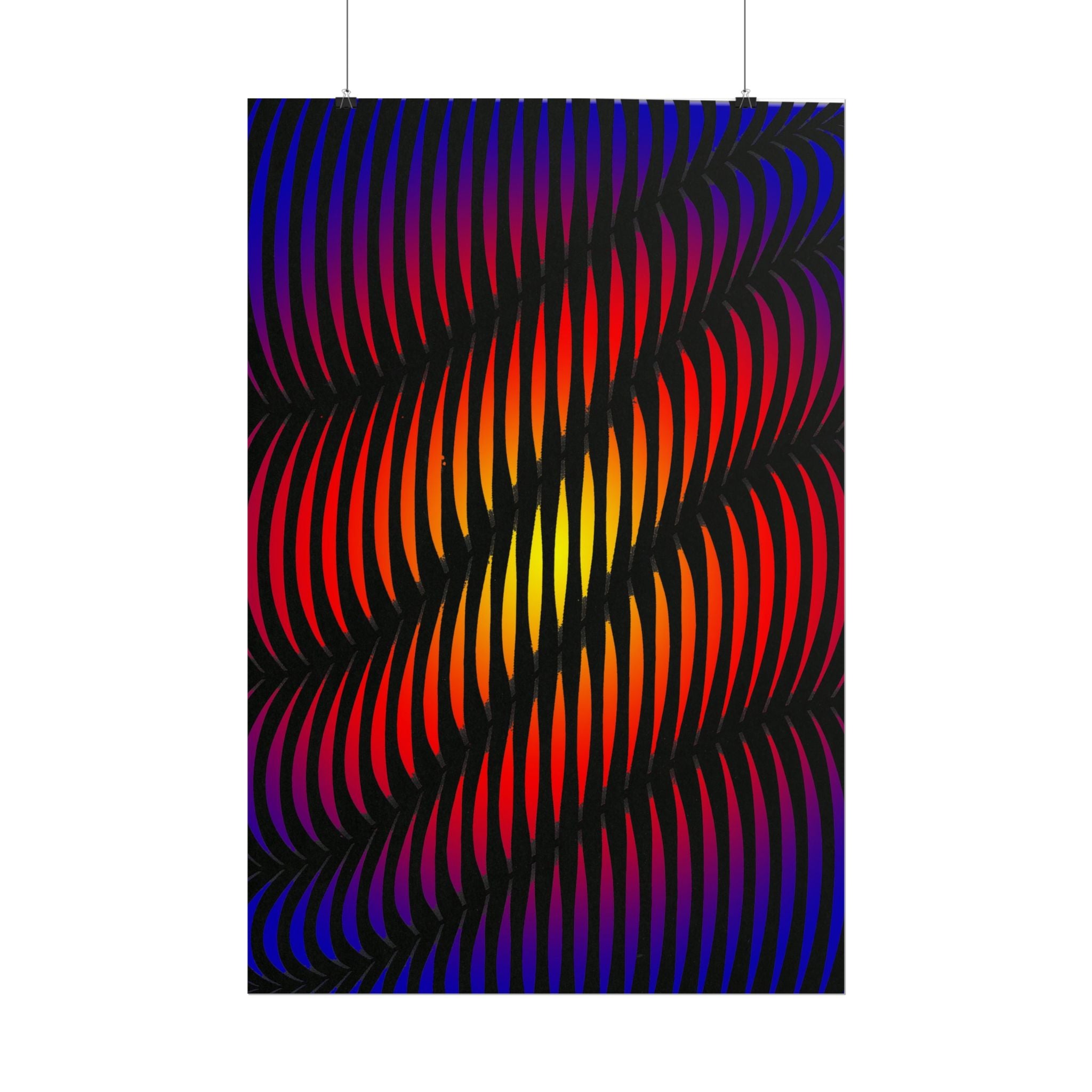 Abstract Optical Wave Poster — Psychedelic Gradient Art Print (Rolled)