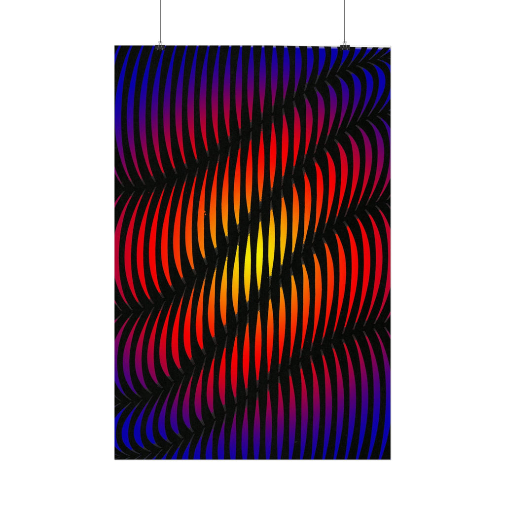 Abstract Optical Wave Poster — Psychedelic Gradient Art Print (Rolled)