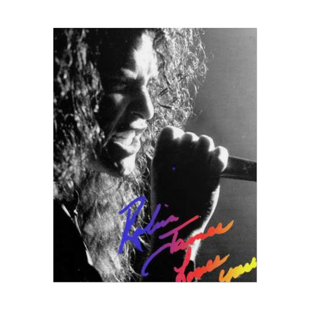 Rolled Poster — Black & White Singer Portrait with Color Script