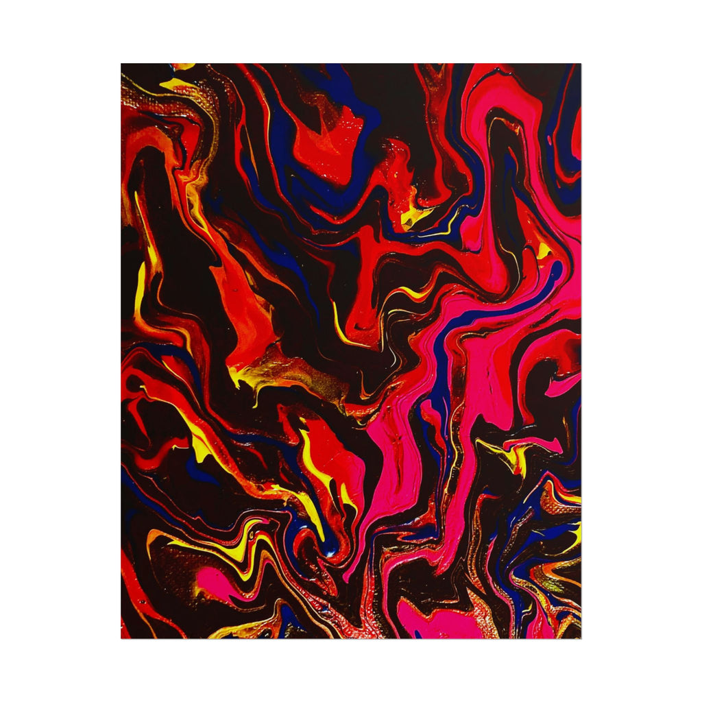 Abstract Neon Swirl Poster — Vibrant Fluid Art Wall Print by S.S.