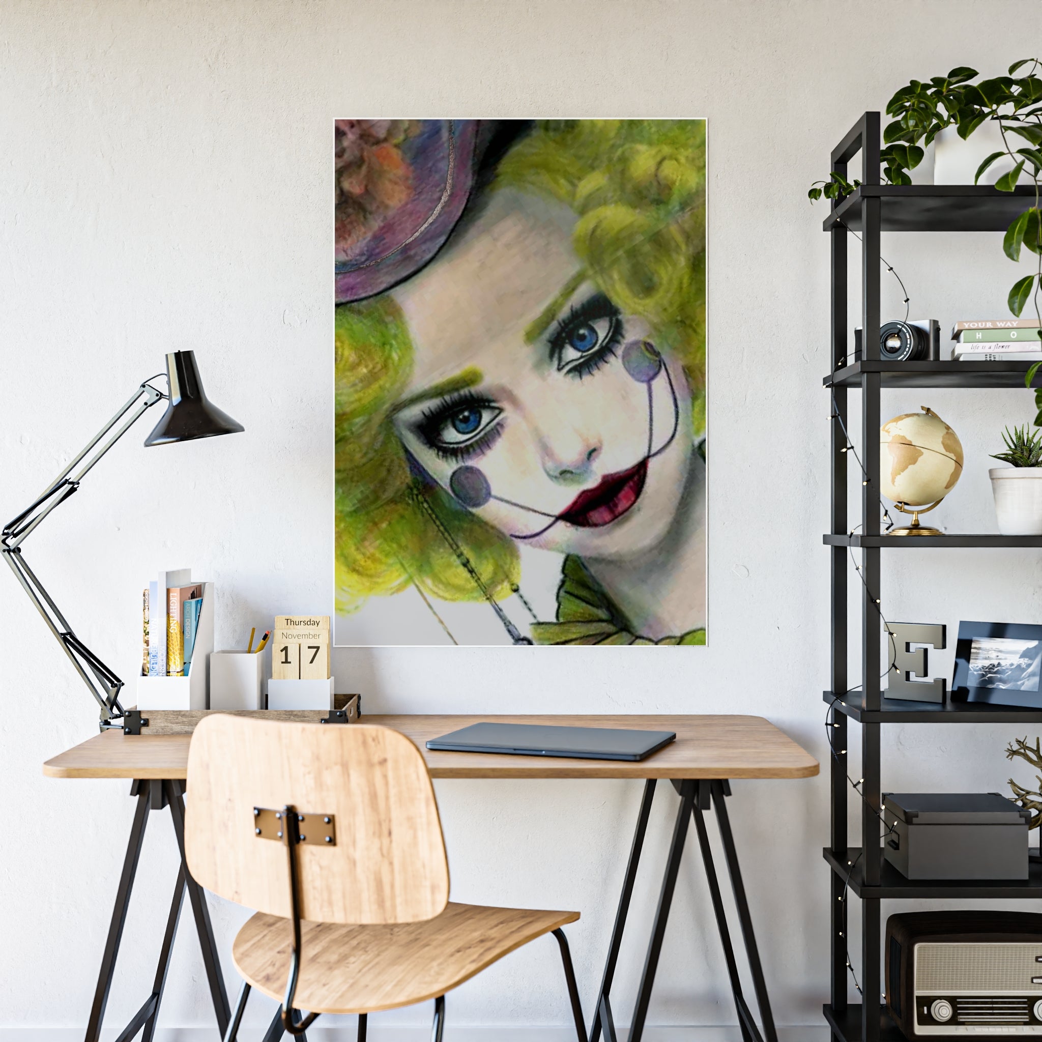 Gloss Poster — Surreal Clown Portrait Art Print