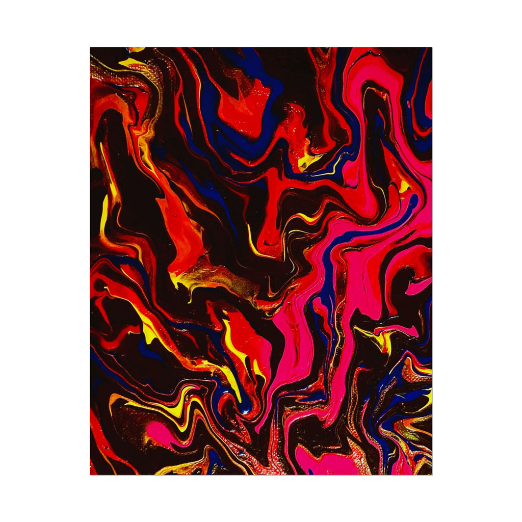 Abstract Neon Swirl Poster — Vibrant Fluid Art Wall Print by S.S.