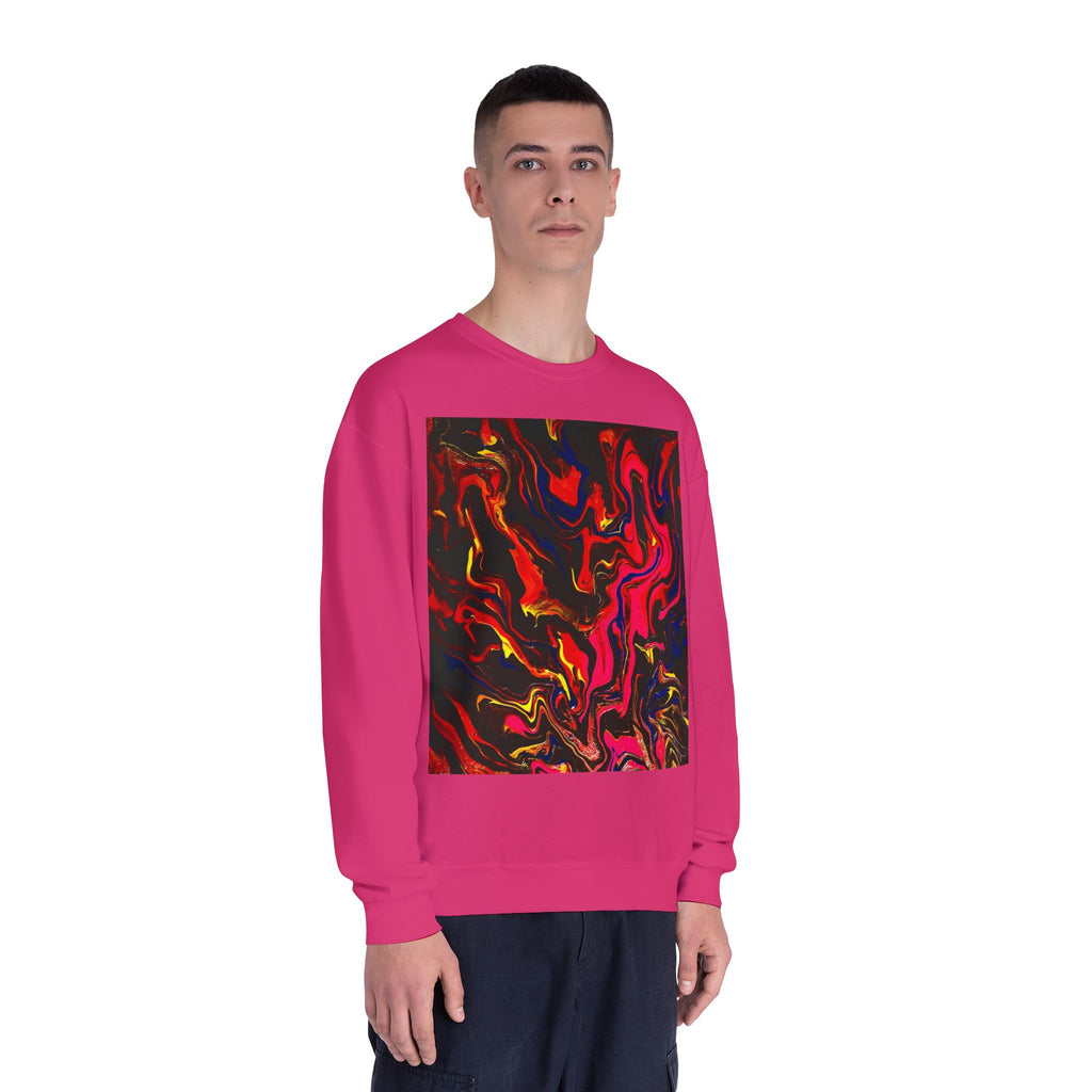 Crewneck Sweatshirt — Abstract Red & Gold Swirl Art Prin.t another S,S, Original