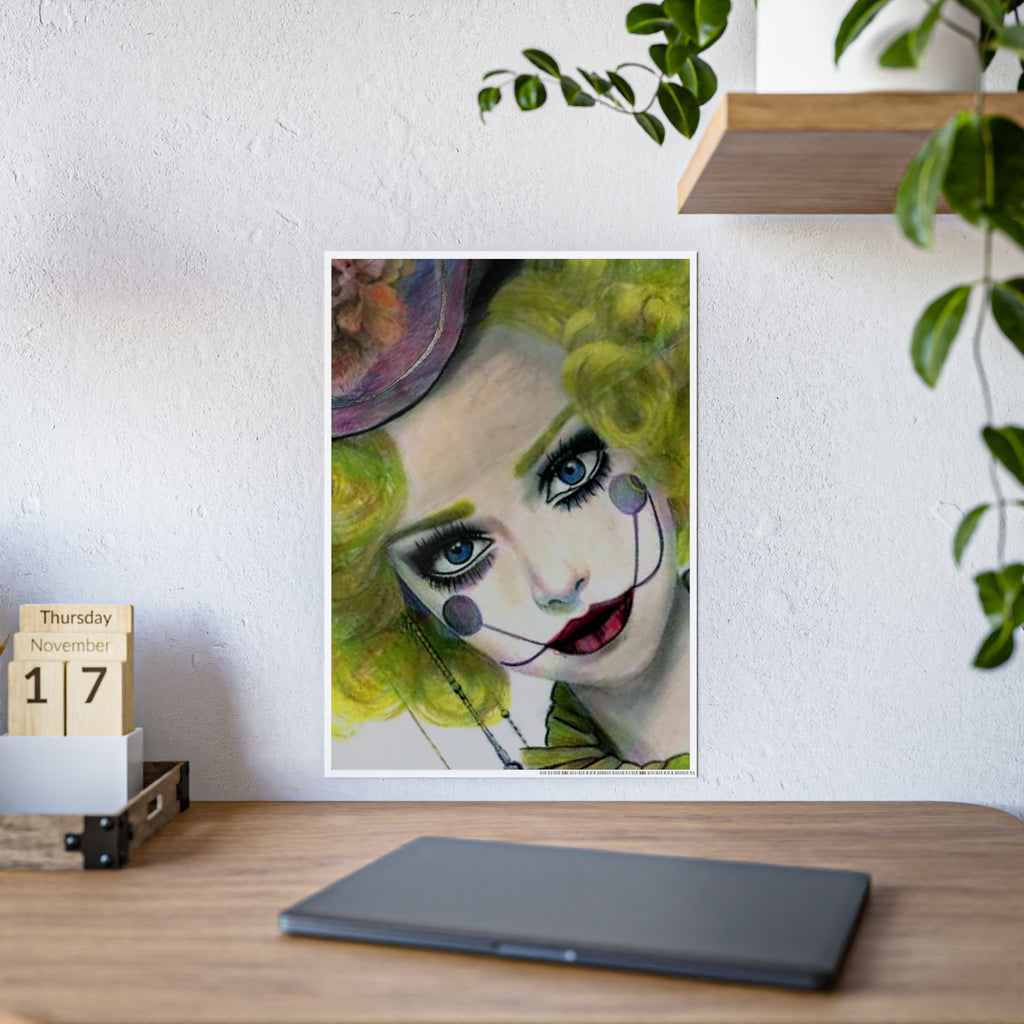 Gloss Poster — Surreal Clown Portrait Art Print