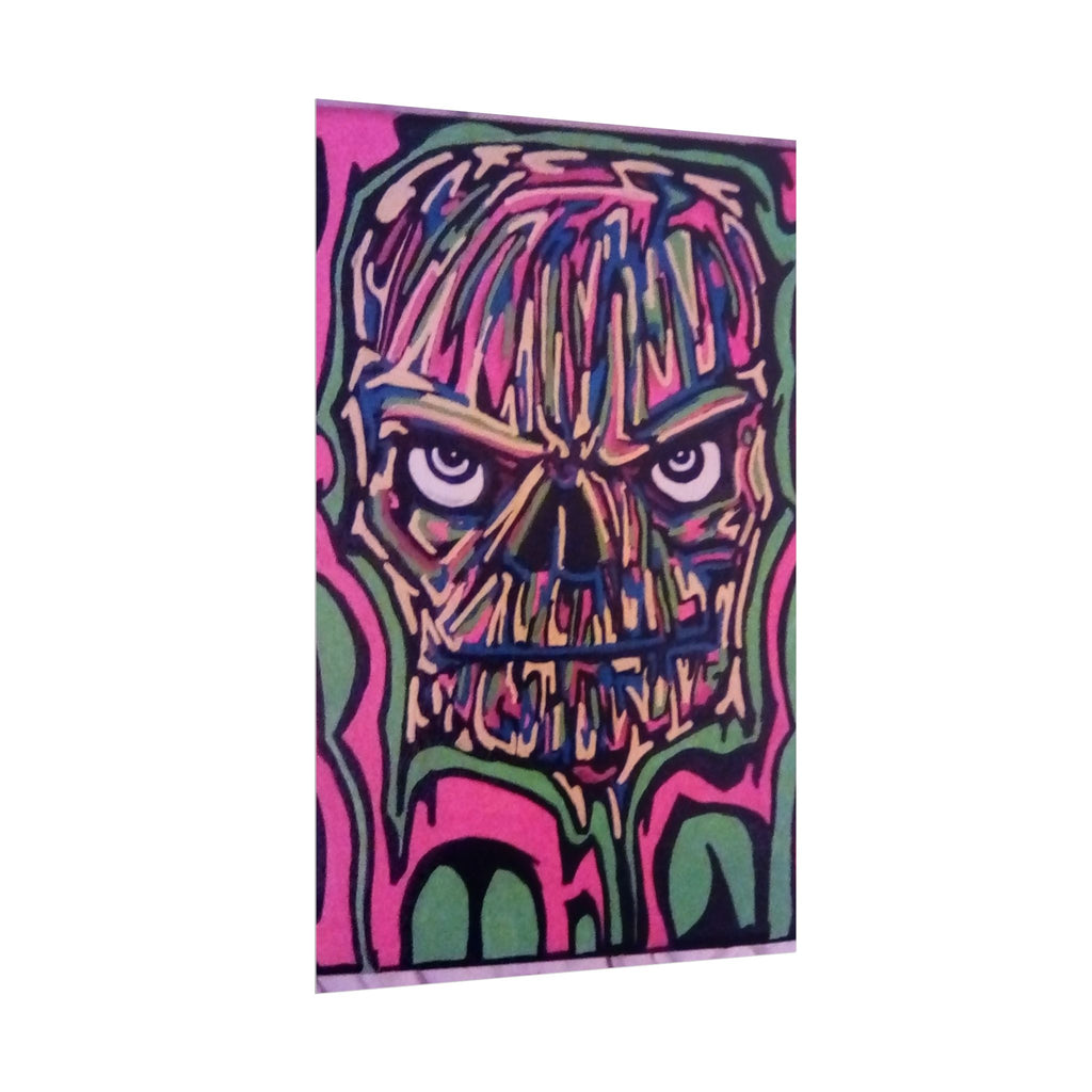 Rolled Poster — Neon Skull Street Art Print