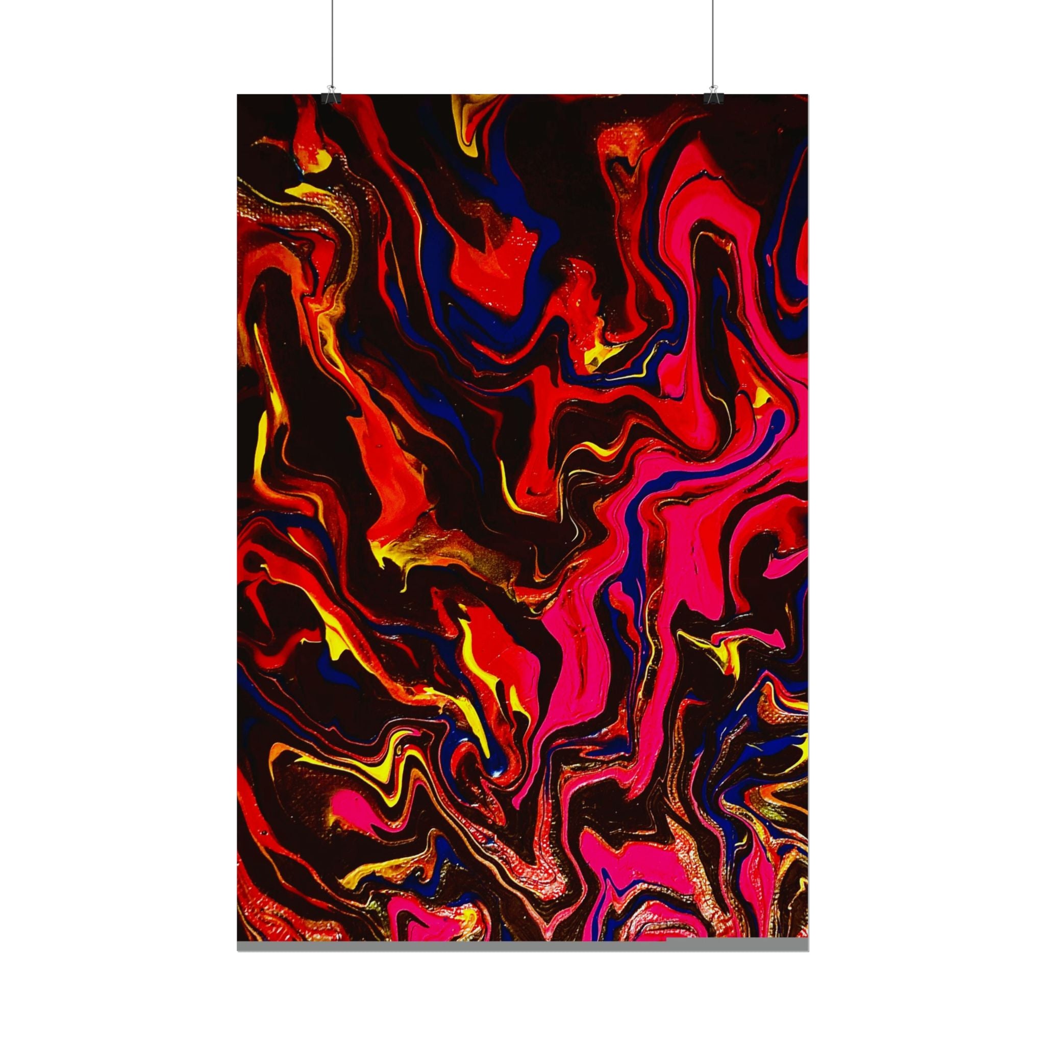 Abstract Neon Swirl Poster — Vibrant Fluid Art Wall Print by S.S.