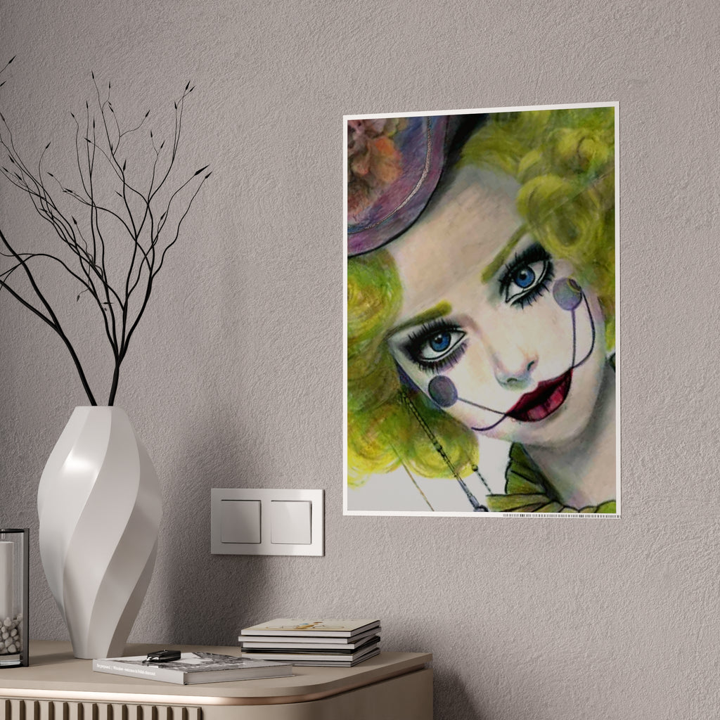 Gloss Poster — Surreal Clown Portrait Art Print
