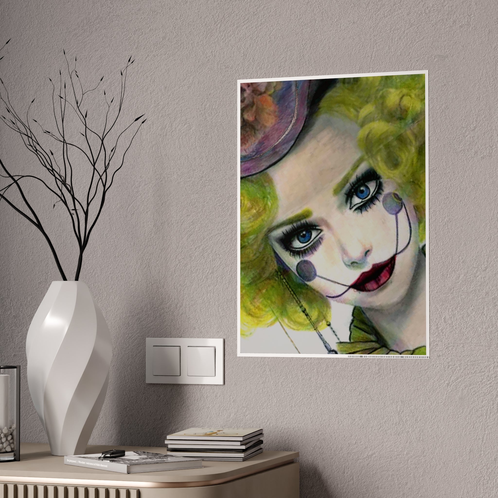 Gloss Poster — Surreal Clown Portrait Art Print